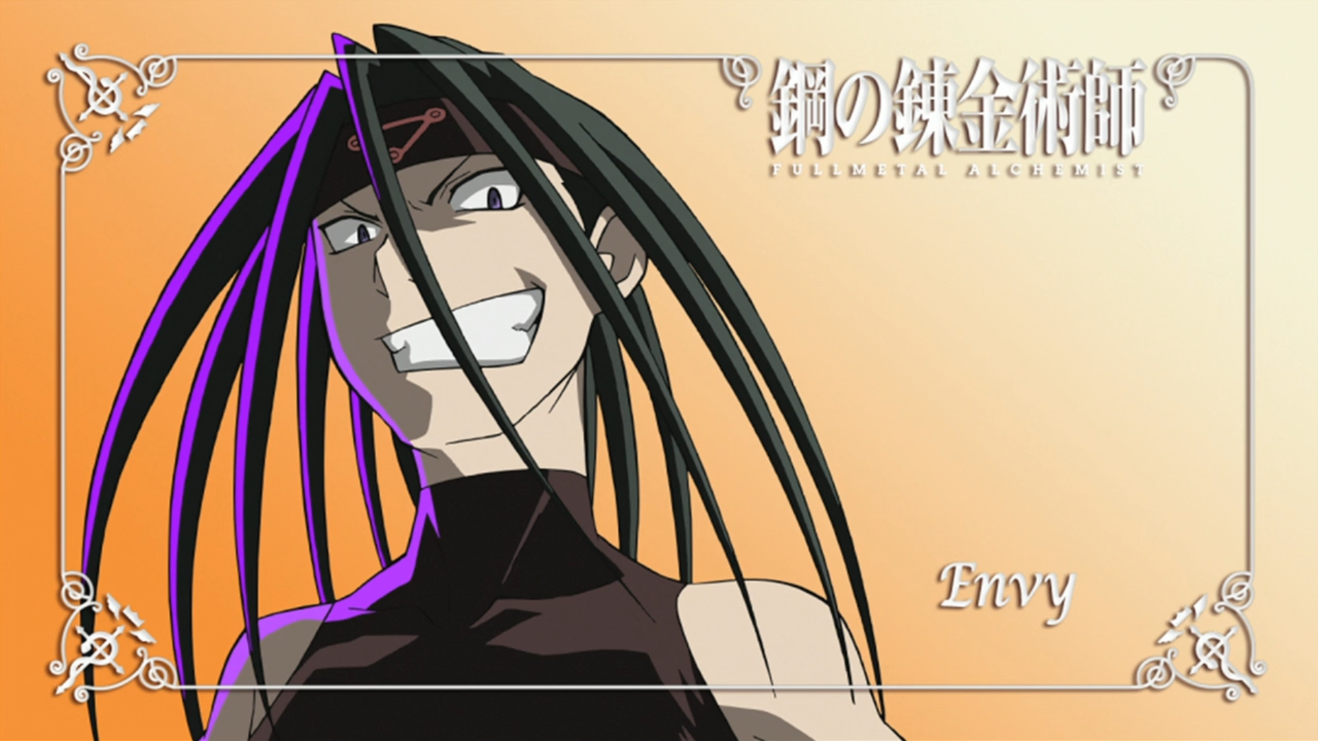 Anime 1920x1080 Fullmetal Alchemist: Brotherhood Envy anime boys anime orange background