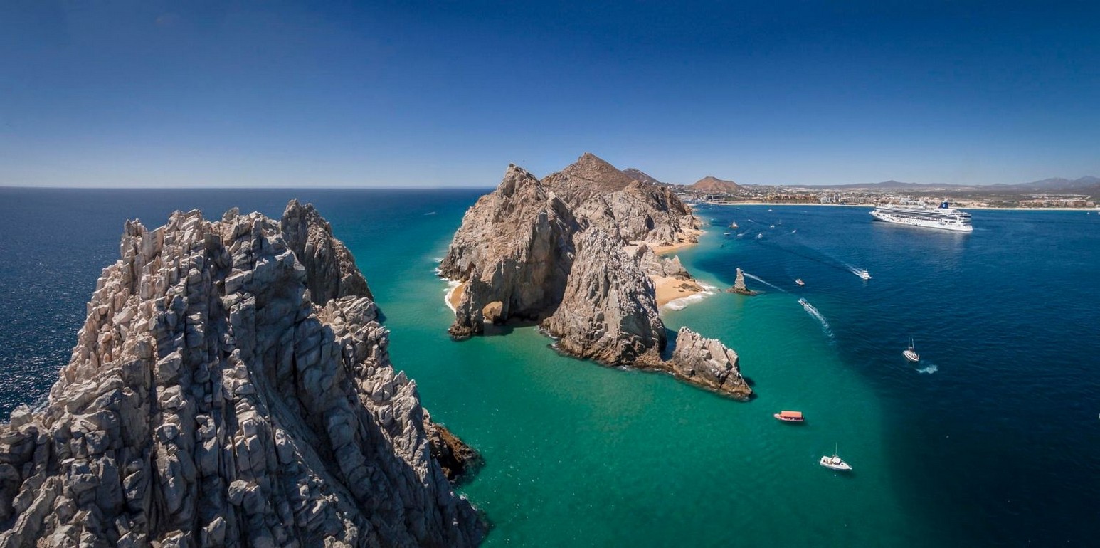 General 1546x770 photography nature landscape sea beach cruise ship boat rocks Cabo San Lucas aerial view Mexico