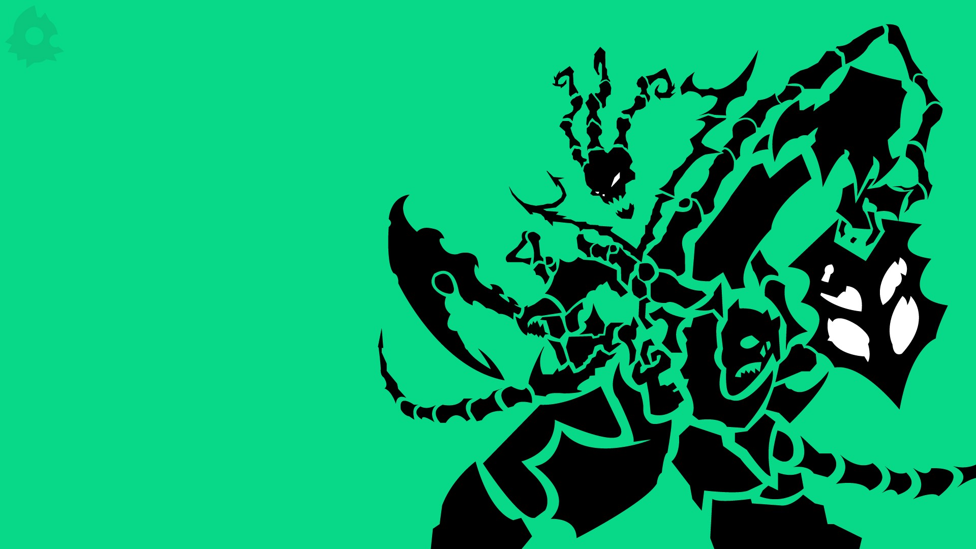 General 1920x1080 League of Legends Thresh (League Of Legends) green background simple background skull PC gaming