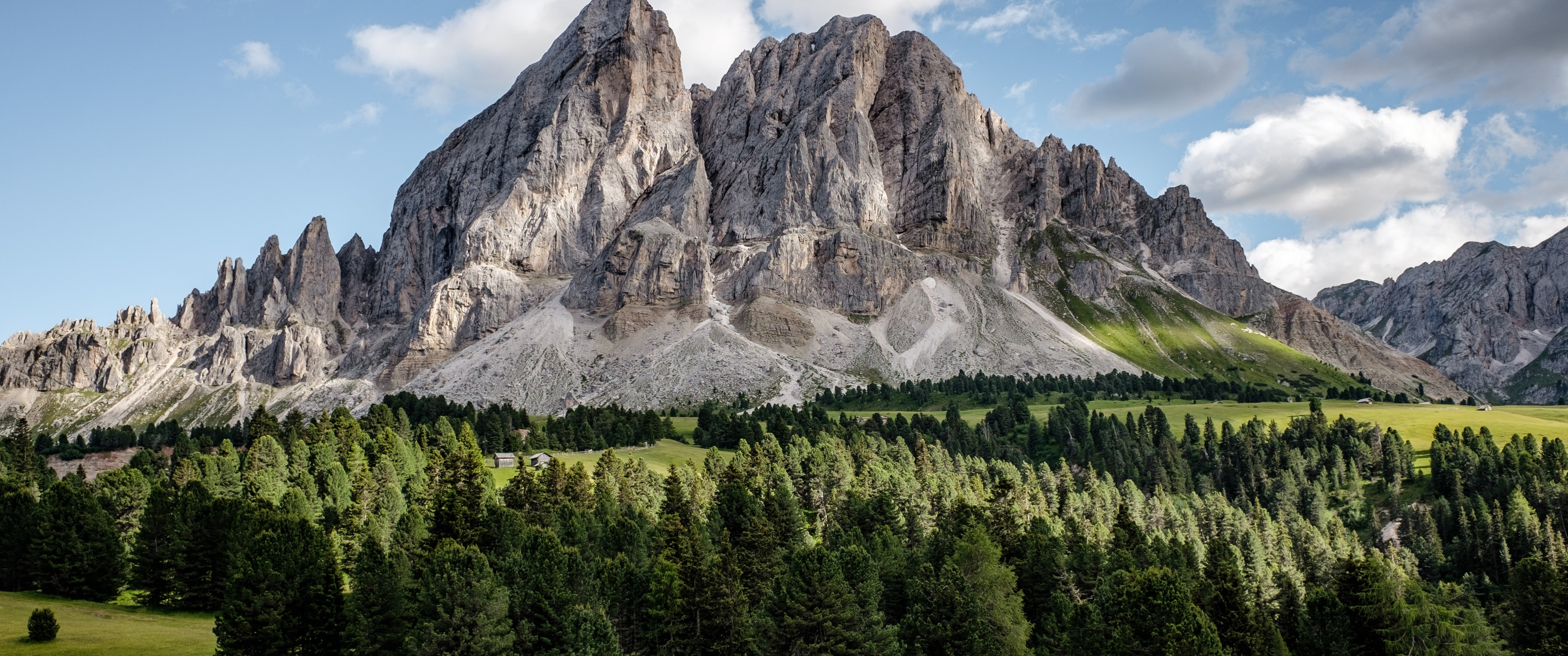 General 3440x1440 ultrawide mountains forest landscape Dolomites nature rocks Italy