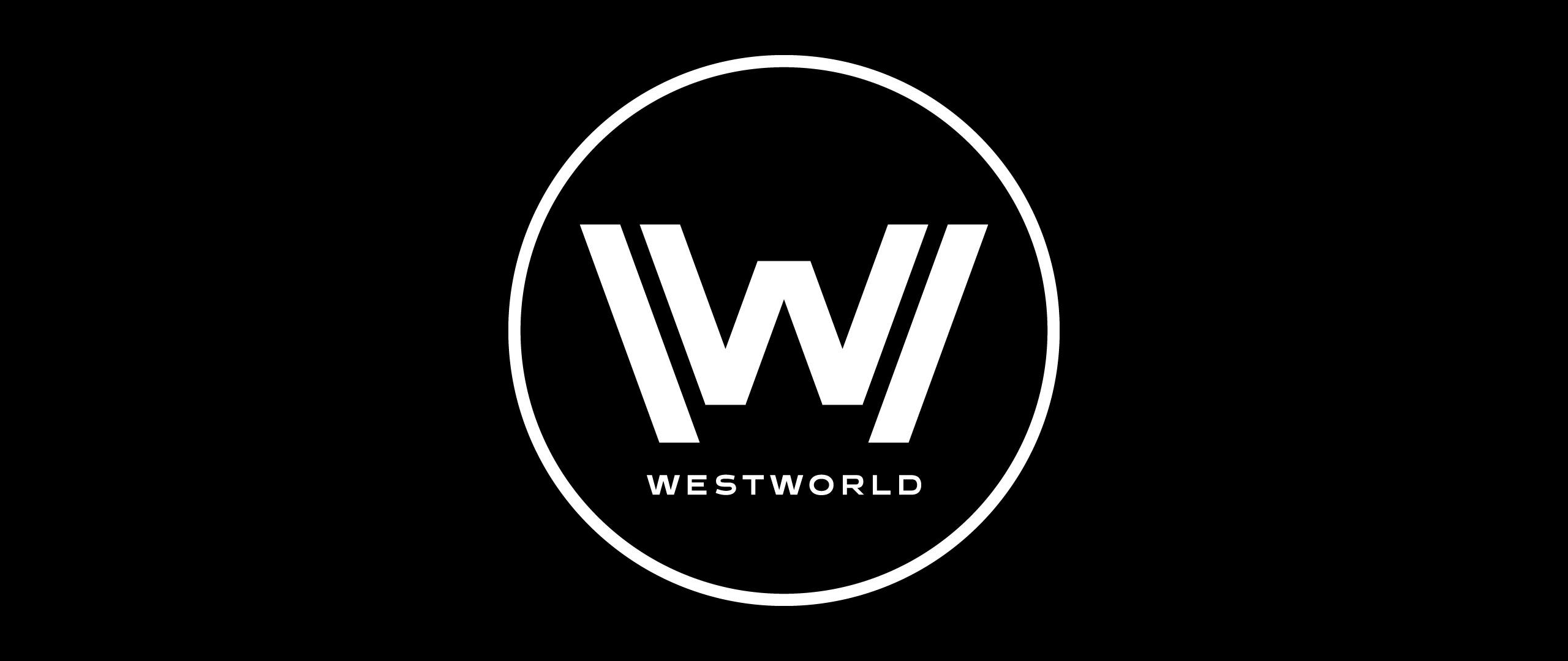 General 2560x1080 Westworld monochrome logo TV series simple background black background