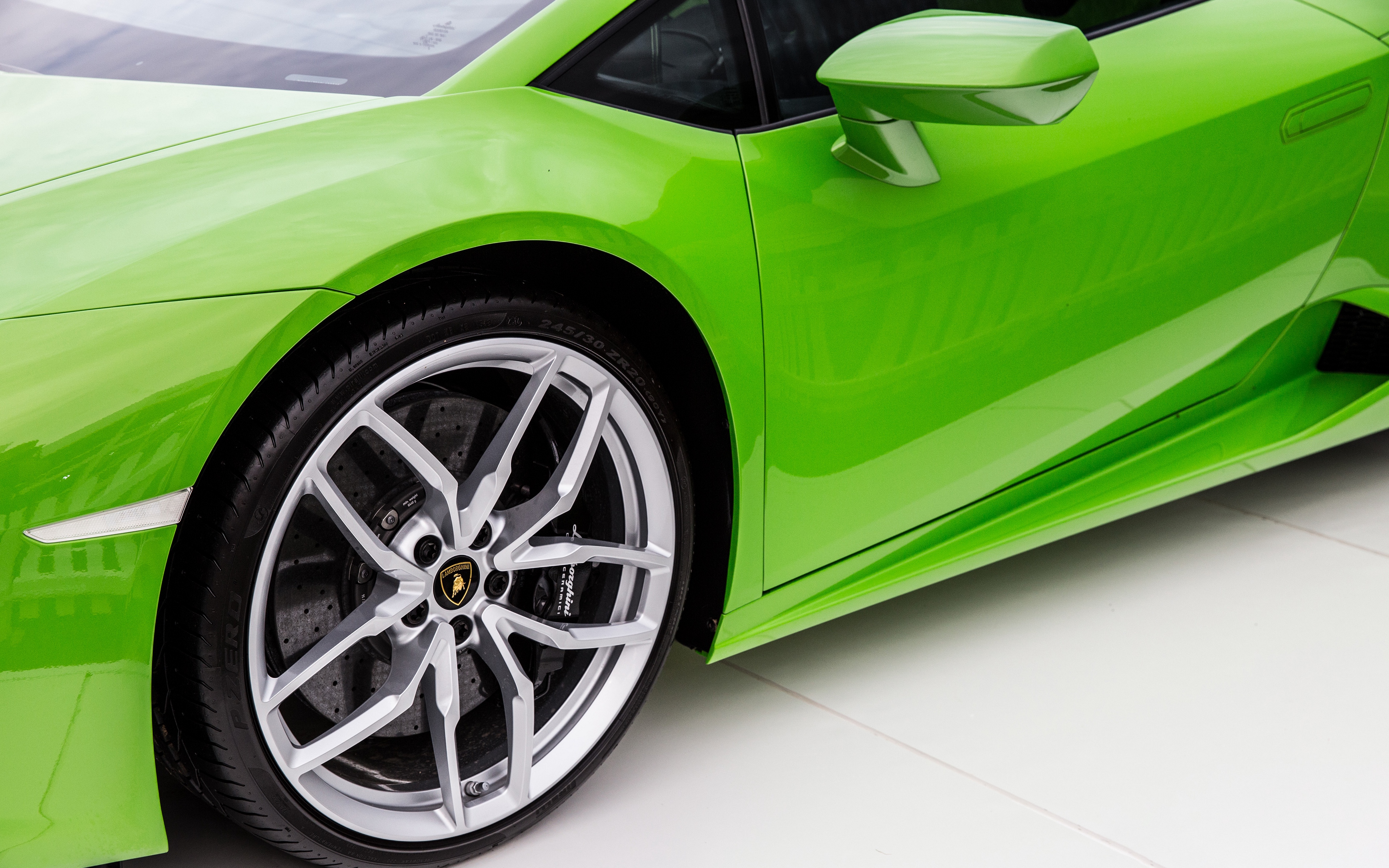 General 3840x2400 car vehicle Lamborghini Lamborghini Huracan green cars wheels italian cars Volkswagen Group