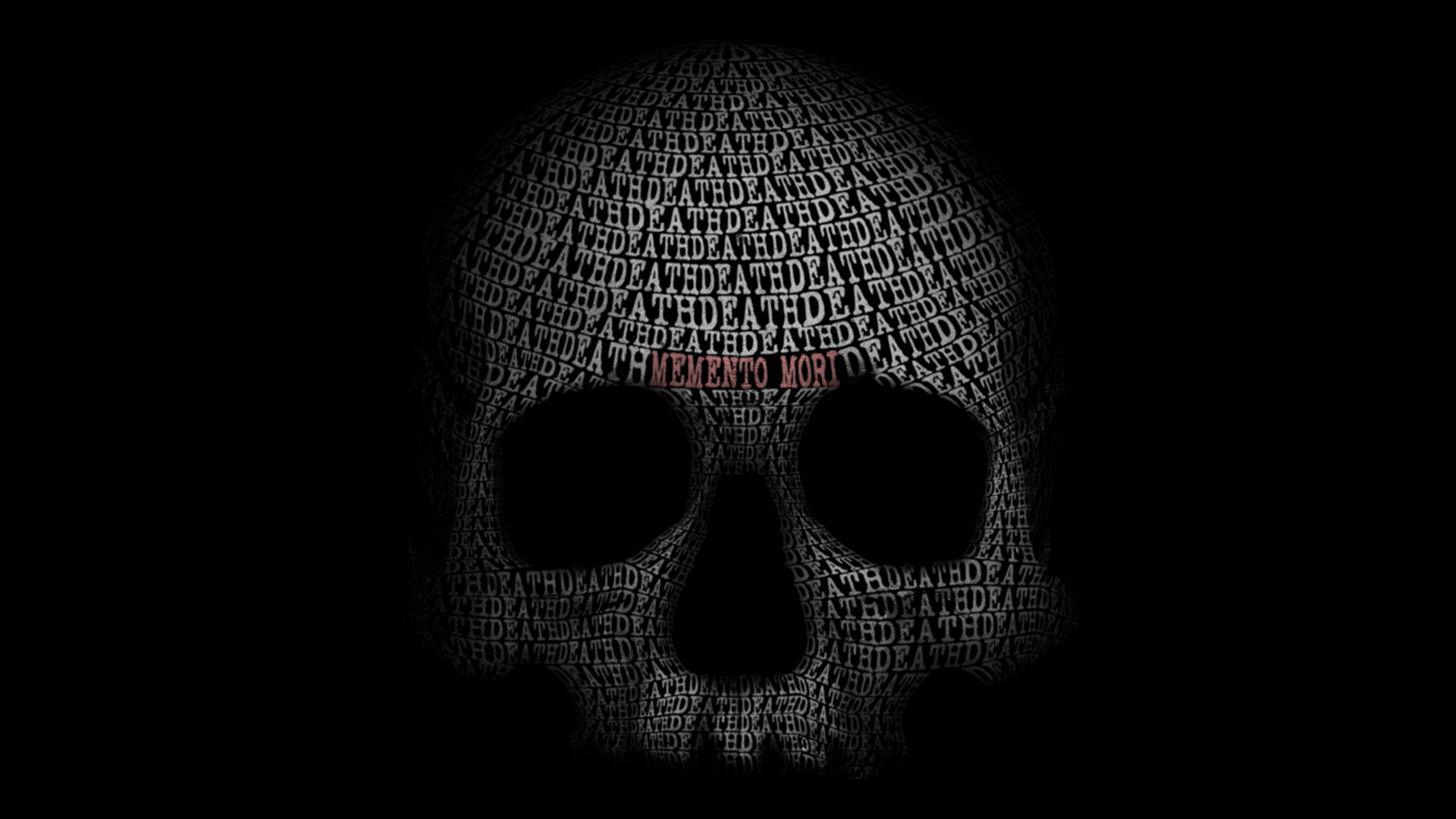 General 1920x1080 skull typography dark digital art simple background