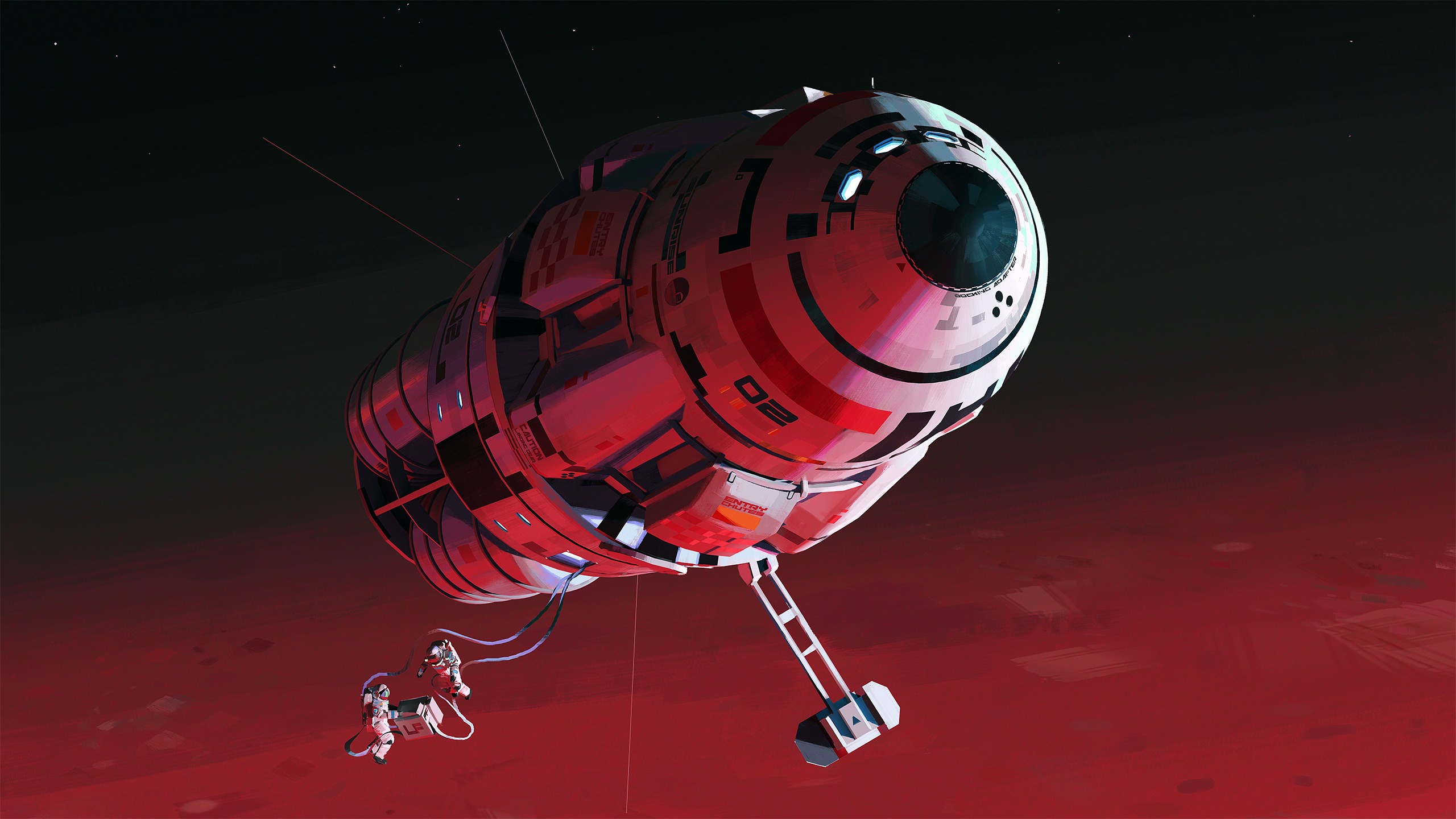 General 2560x1440 artwork digital art science fiction space spaceship astronaut red