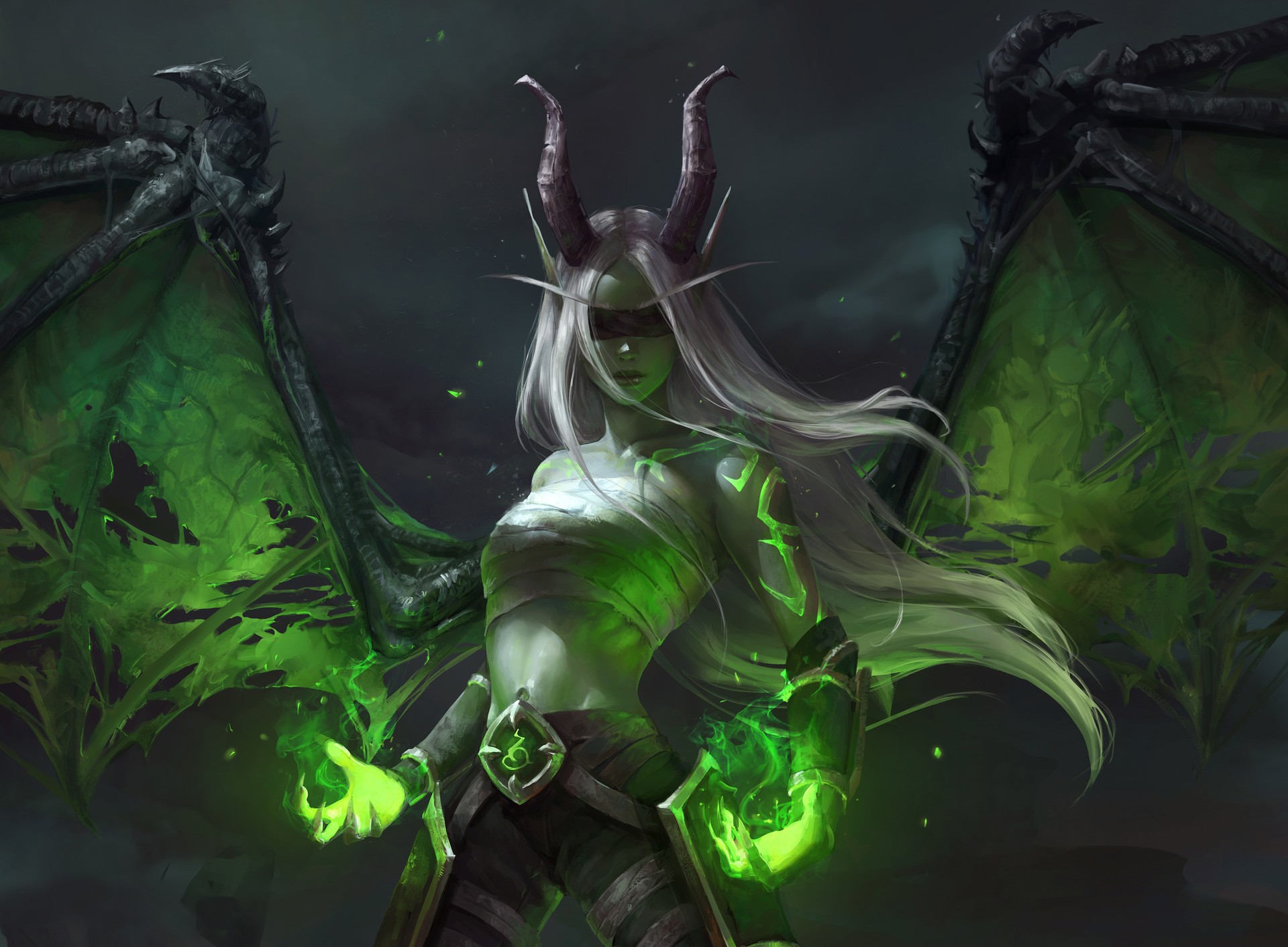 General 1920x1412 magic demon World of Warcraft illidari video games Demon Hunter night elves video game characters Blizzard Entertainment