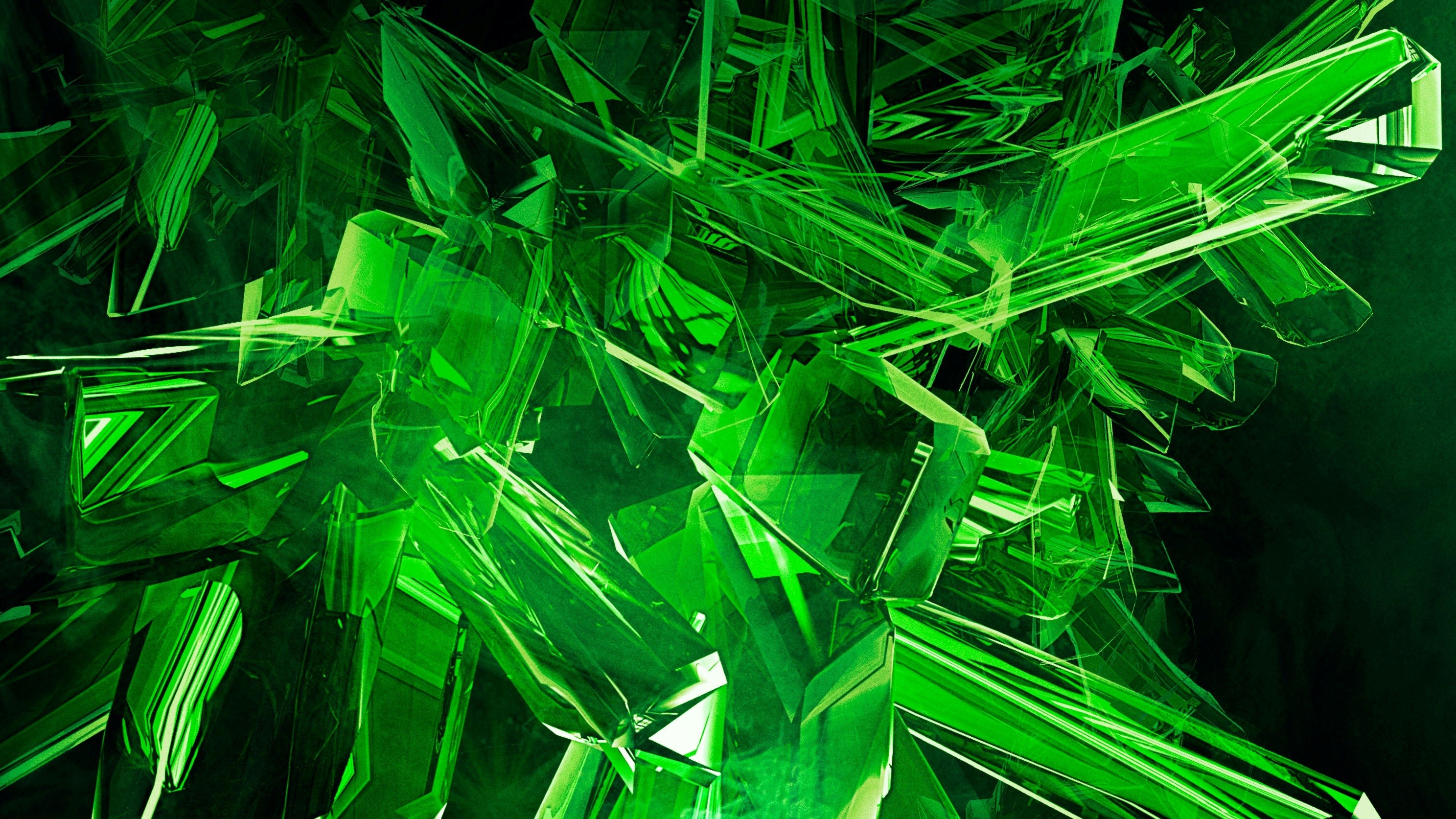 General 2975x1673 abstract CGI digital art green