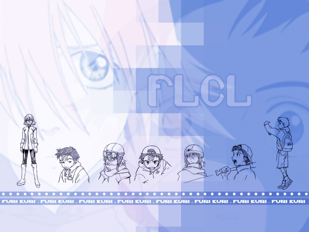Anime 1024x768 anime FLCL eyes