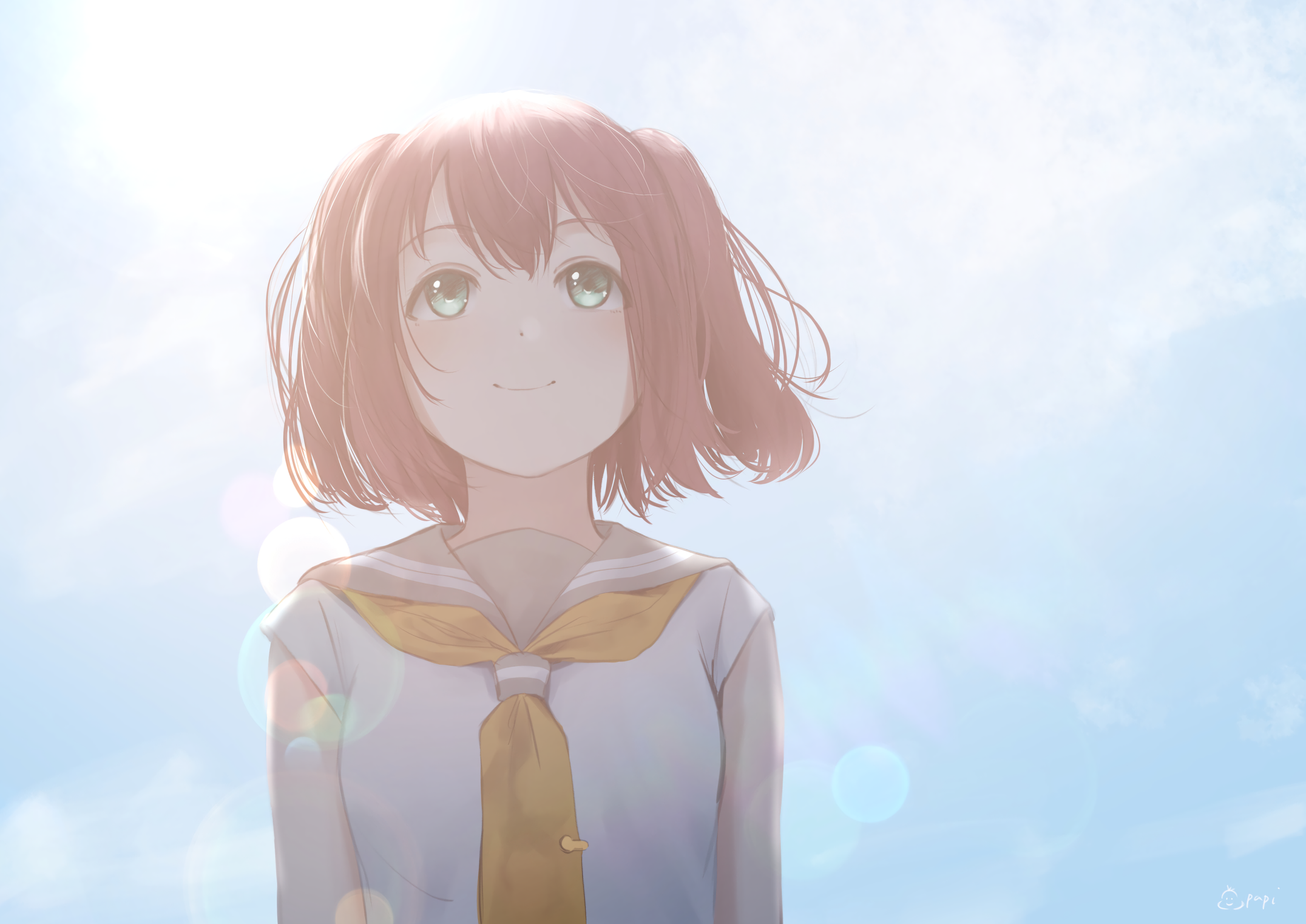 Anime 2152x1522 school uniform ribbon sky Love Live! Sunshine Kurosawa Ruby anime