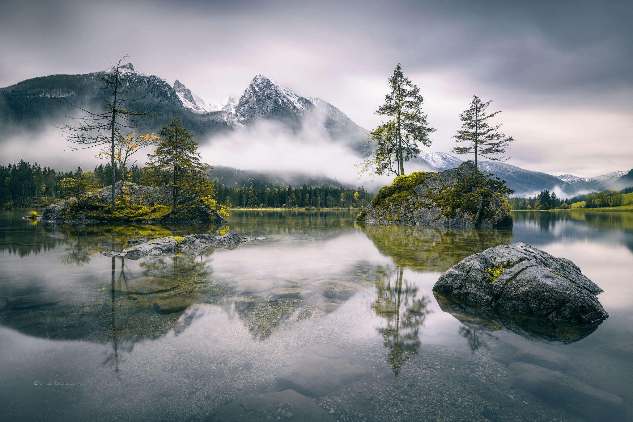 General 2048x1367 mountains reflection nature trees landscape water watermarked calm calm waters mist moss
