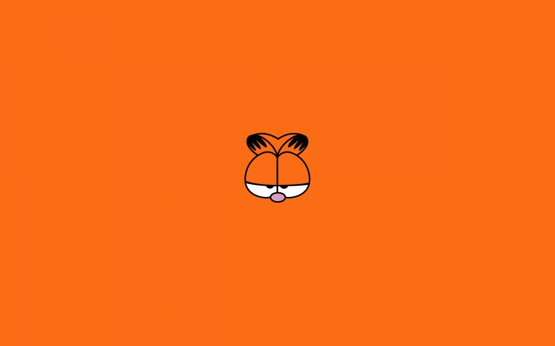General 1920x1200 Garfield minimalism cats orange eyes cartoon orange background simple background