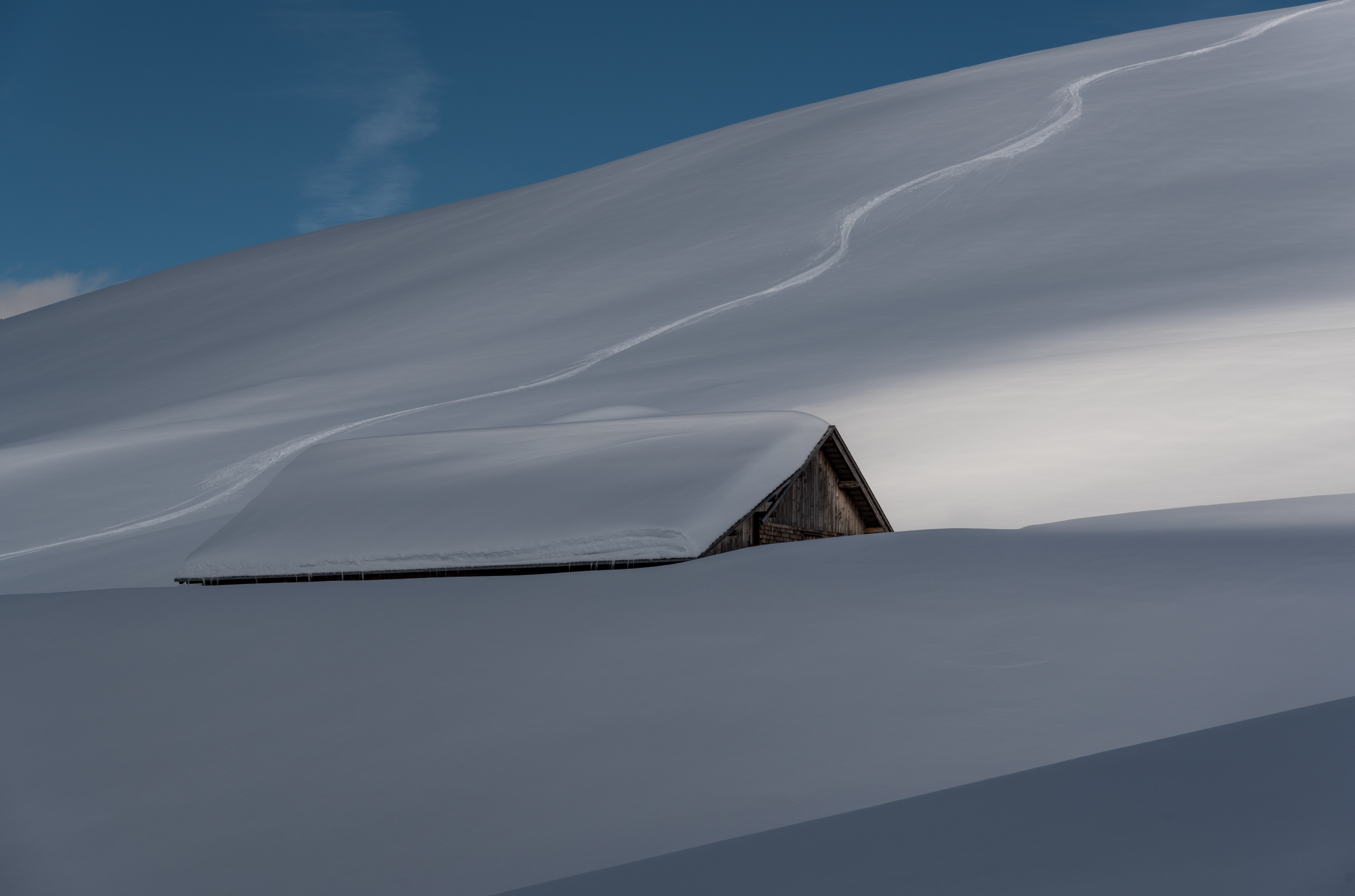 General 6013x3979 hut landscape nature winter snow outdoors cold