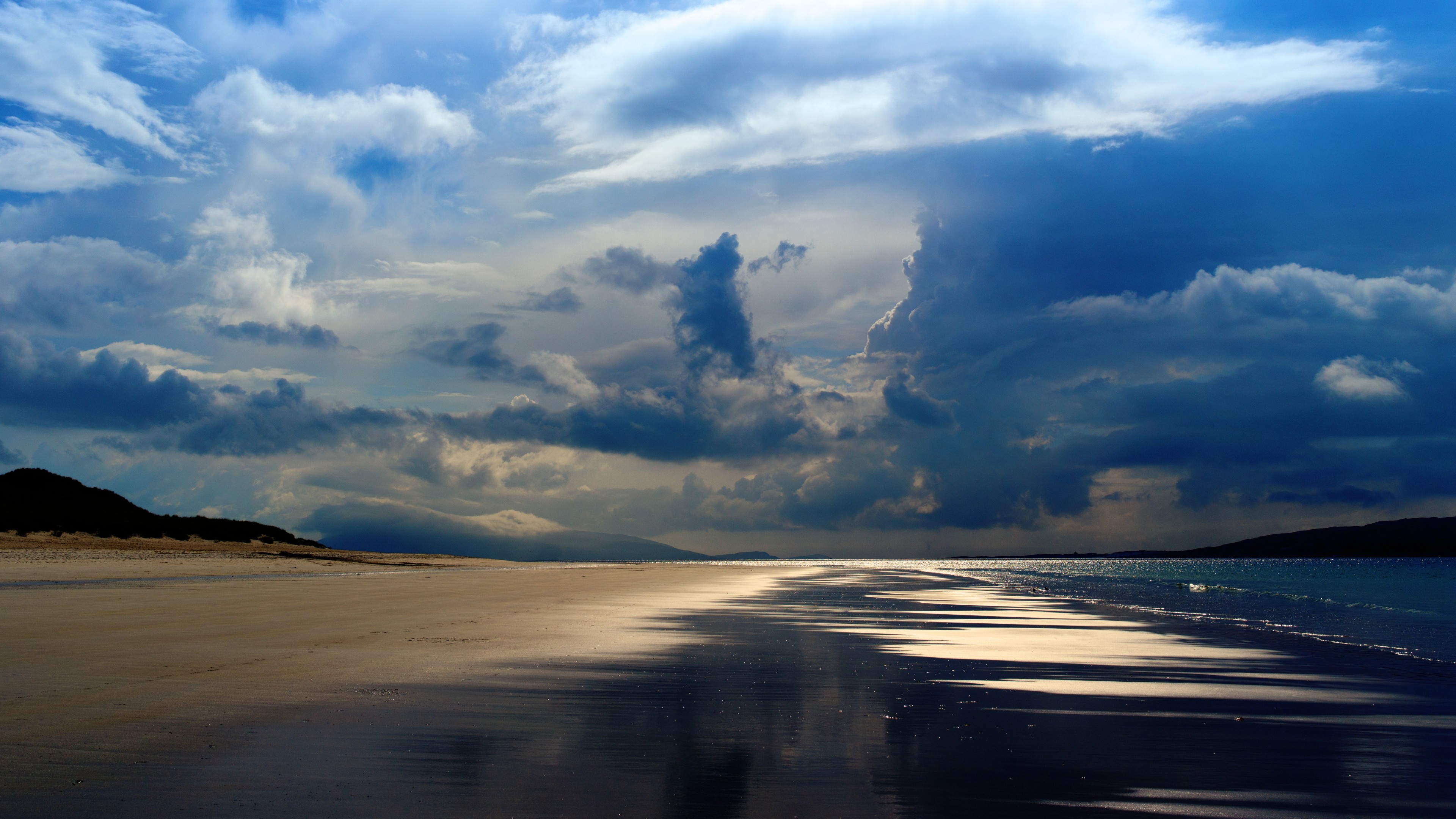 General 3840x2160 sea Pacific Ocean mountains evening clouds sky beach reflection nature landscape photography