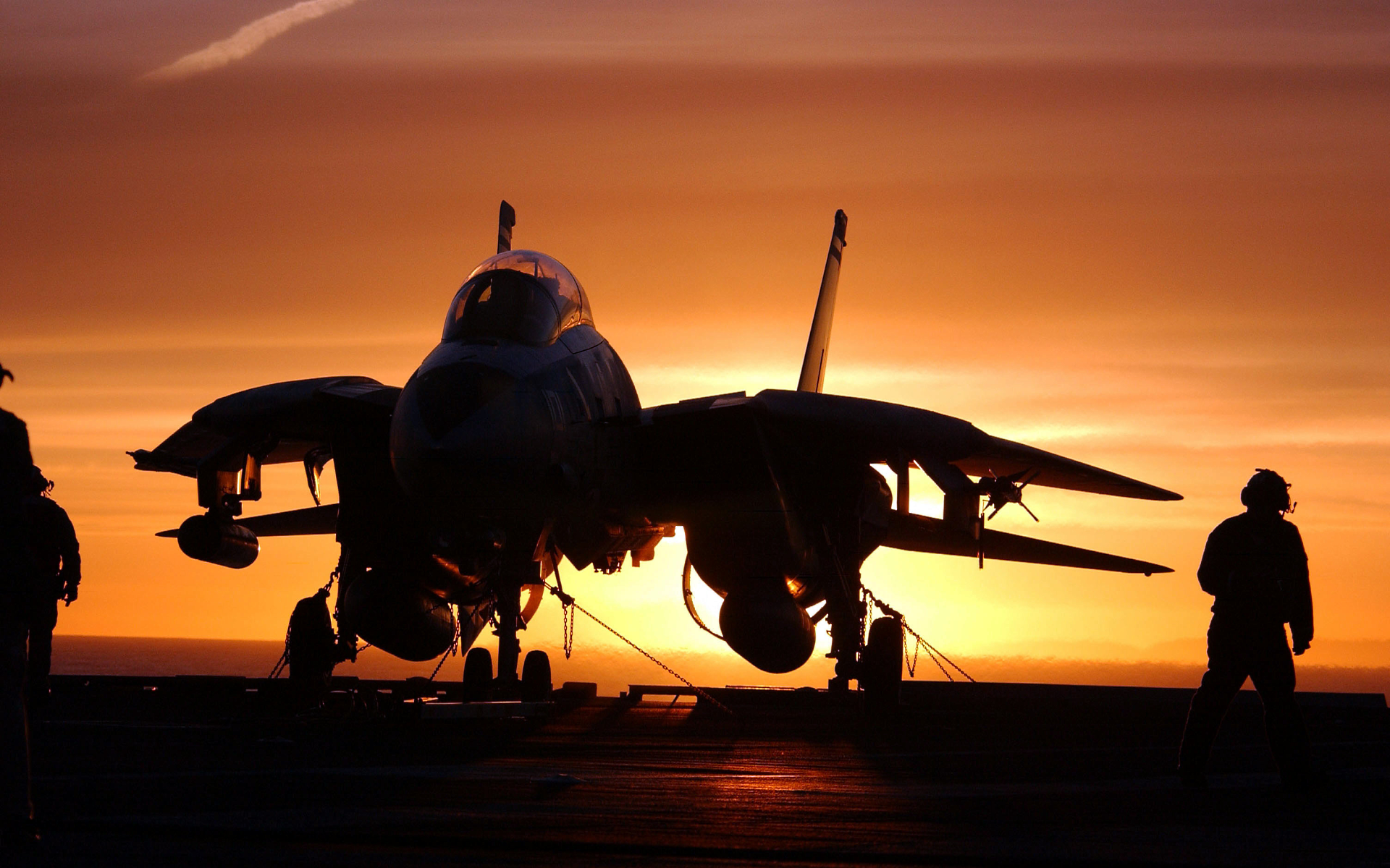 General 1920x1200 F-14 Tomcat sunset orange sky military military aircraft silhouette jet fighter vehicle military vehicle aircraft carrier United States Navy American aircraft