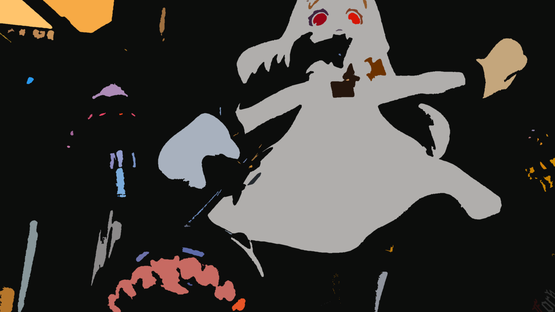 Anime 1920x1080 anime Kantai Collection Northern Ocean Hime anime girls red eyes minimalism simple background black background