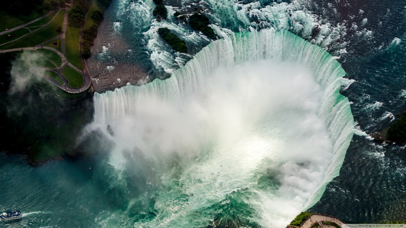 General 1366x768 waterfall aerial view Niagara Falls landscape nature