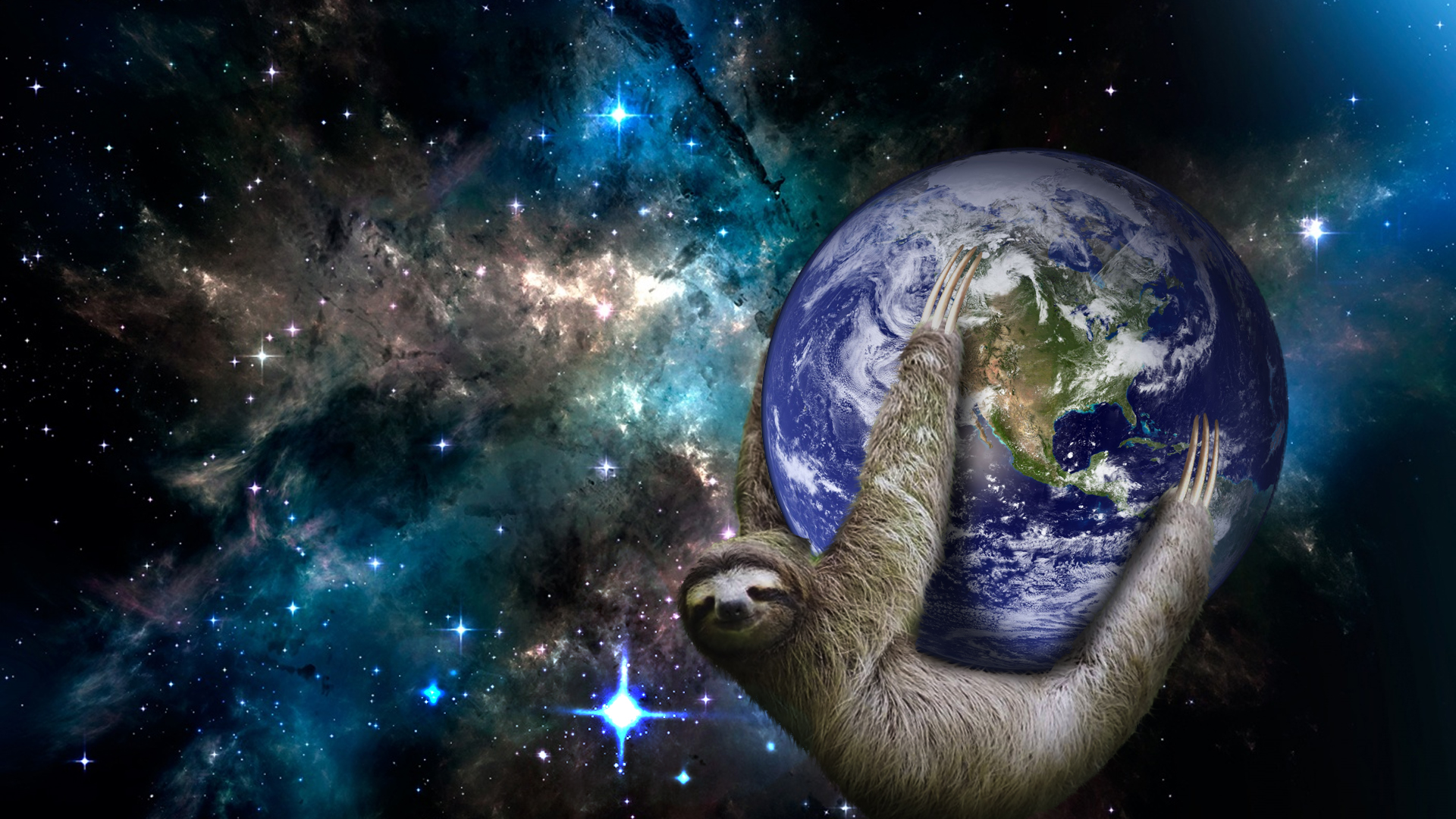 General 1920x1080 space sloths space art animals planet