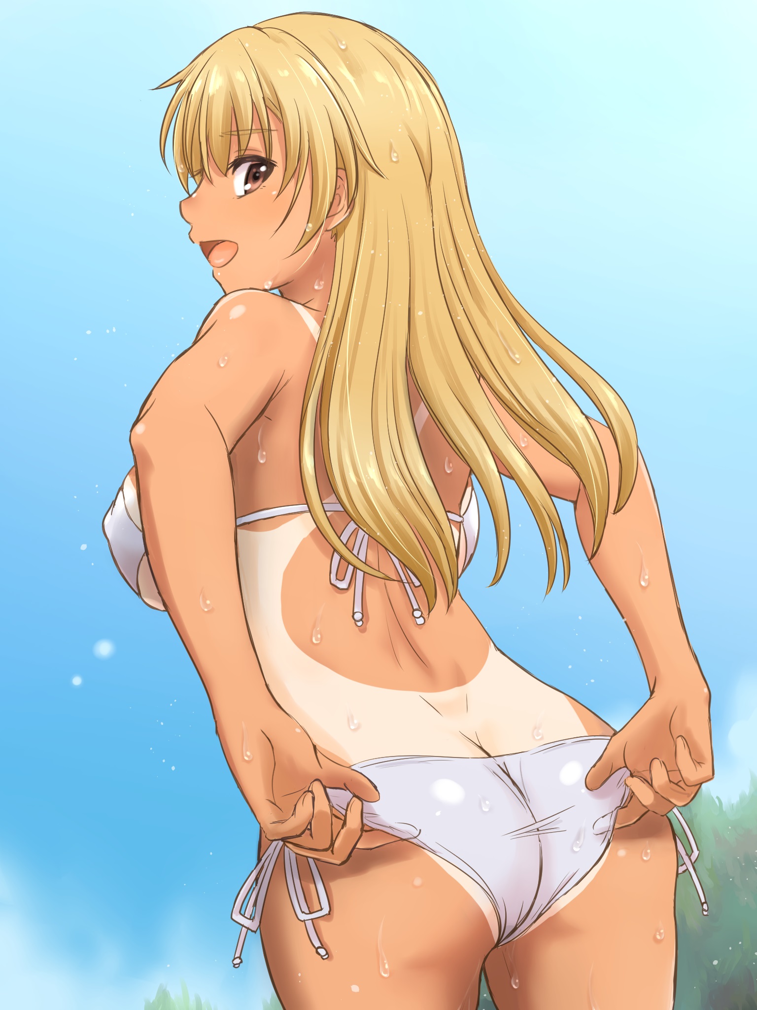 Anime 1536x2048 original characters bikini tan lines ass anime girls Inanaki Shiki