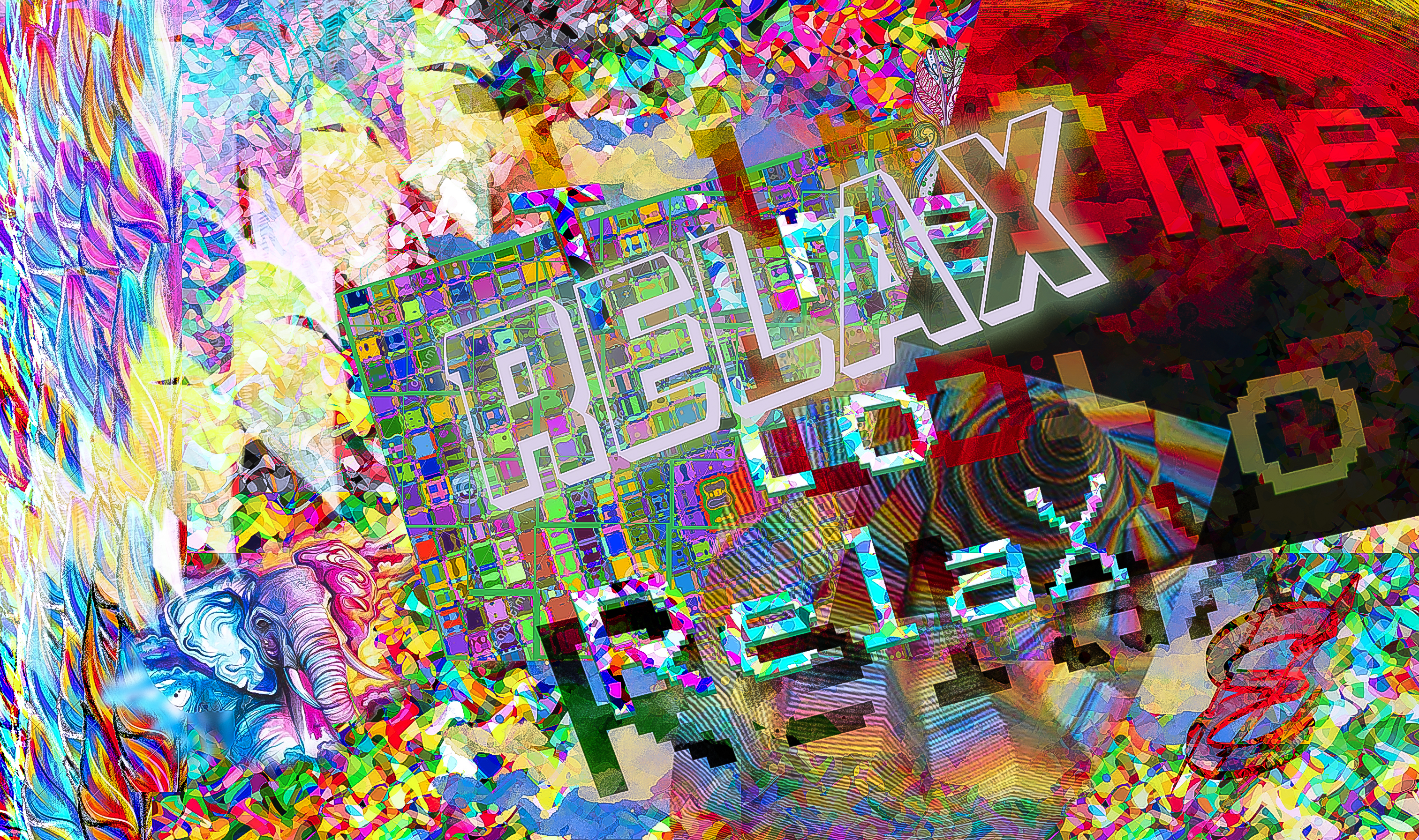 General 3026x1793 relaxation abstract photoshopped graphic design thc glitch art