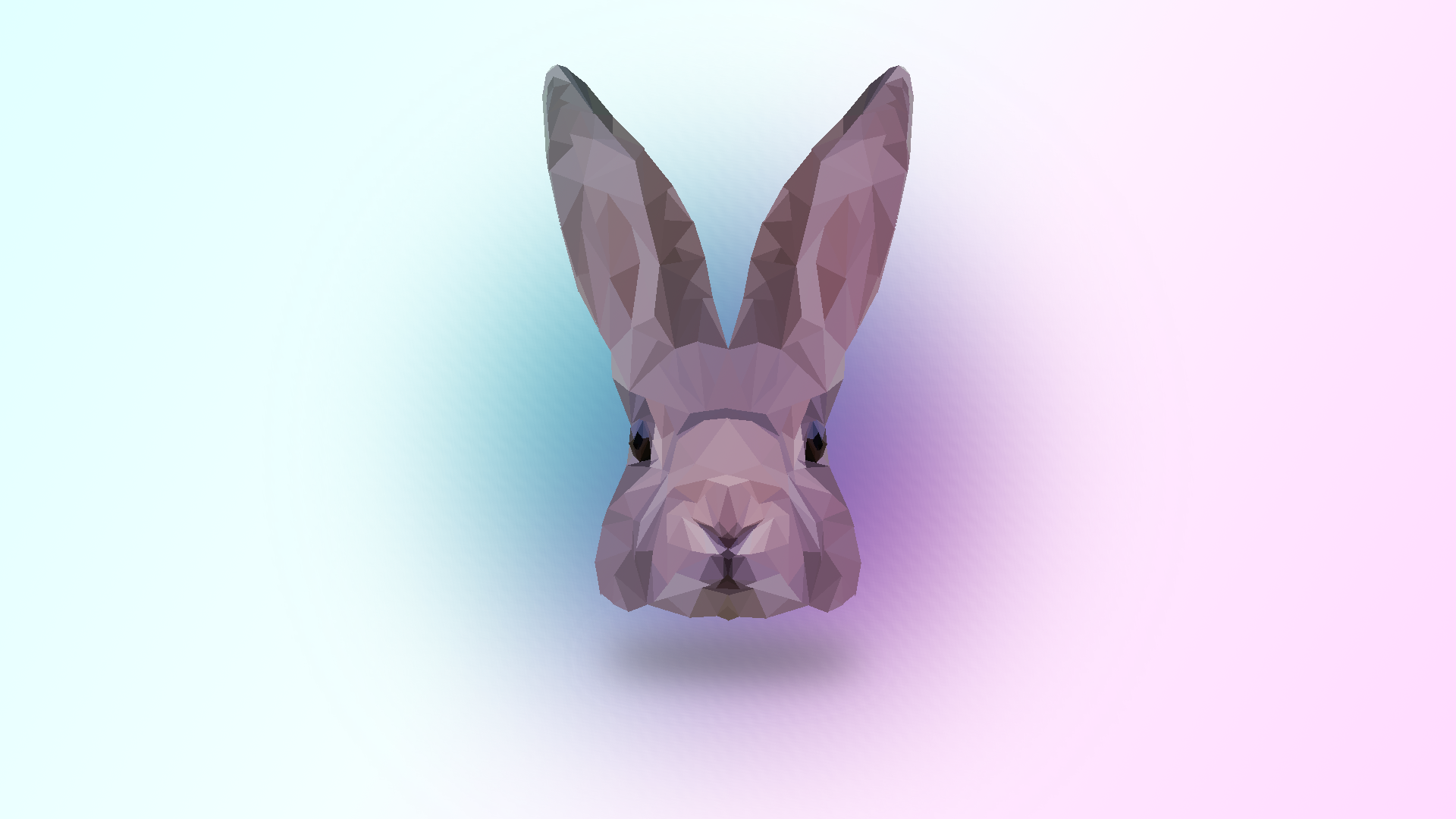 General 1920x1080 low poly animals rabbits bright abstract frontal view