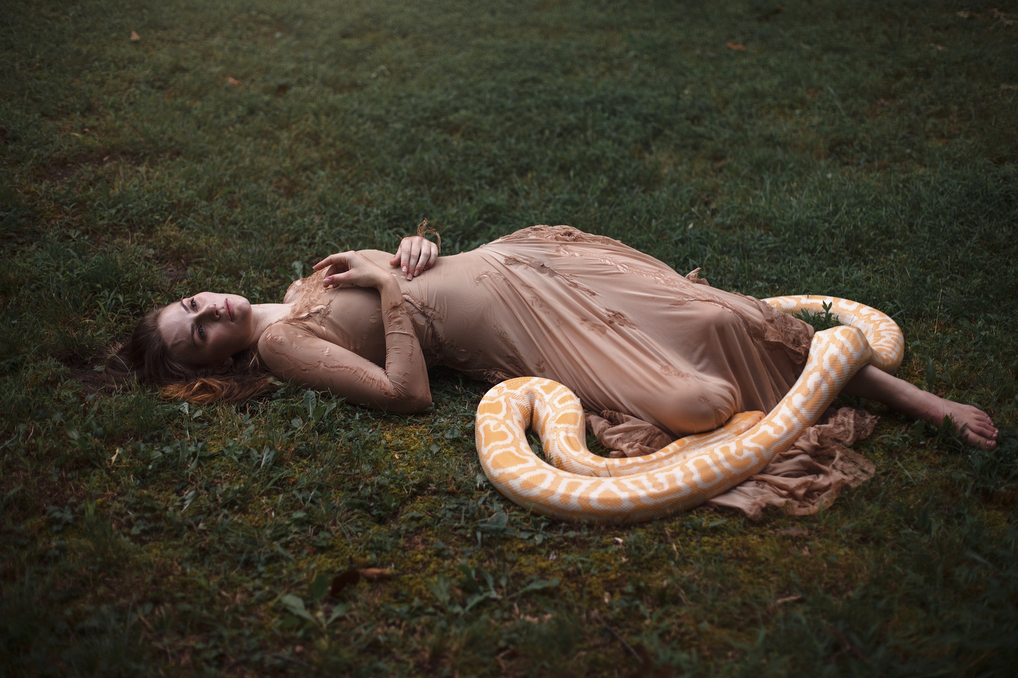 People 2048x1365 snake reptiles women model women outdoors fantasy girl women with snake