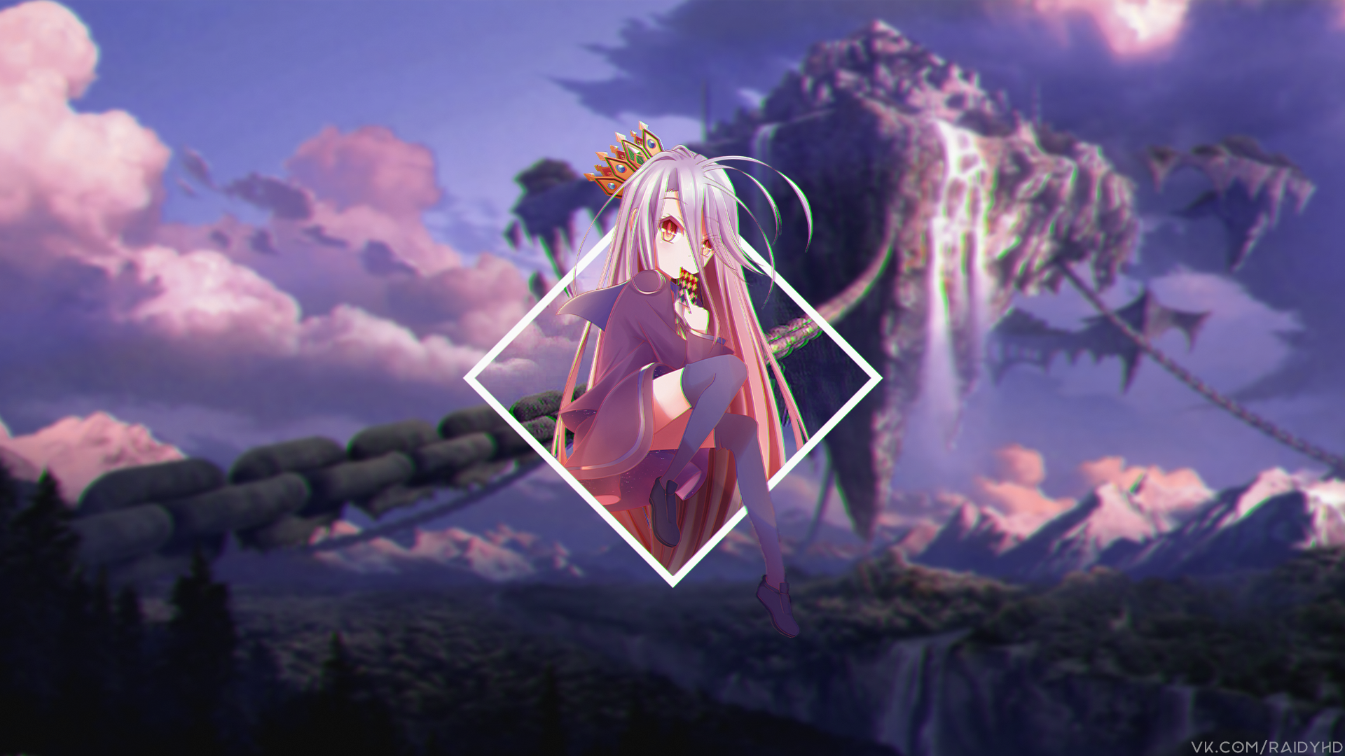 Anime 1920x1080 anime anime girls picture-in-picture No Game No Life watermarked