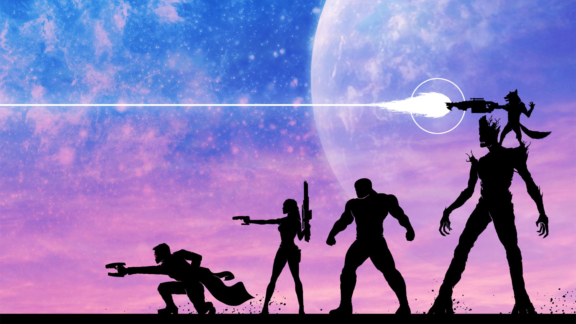 General 1920x1080 Marvel Comics comics Guardians of the Galaxy Marvel Cinematic Universe silhouette