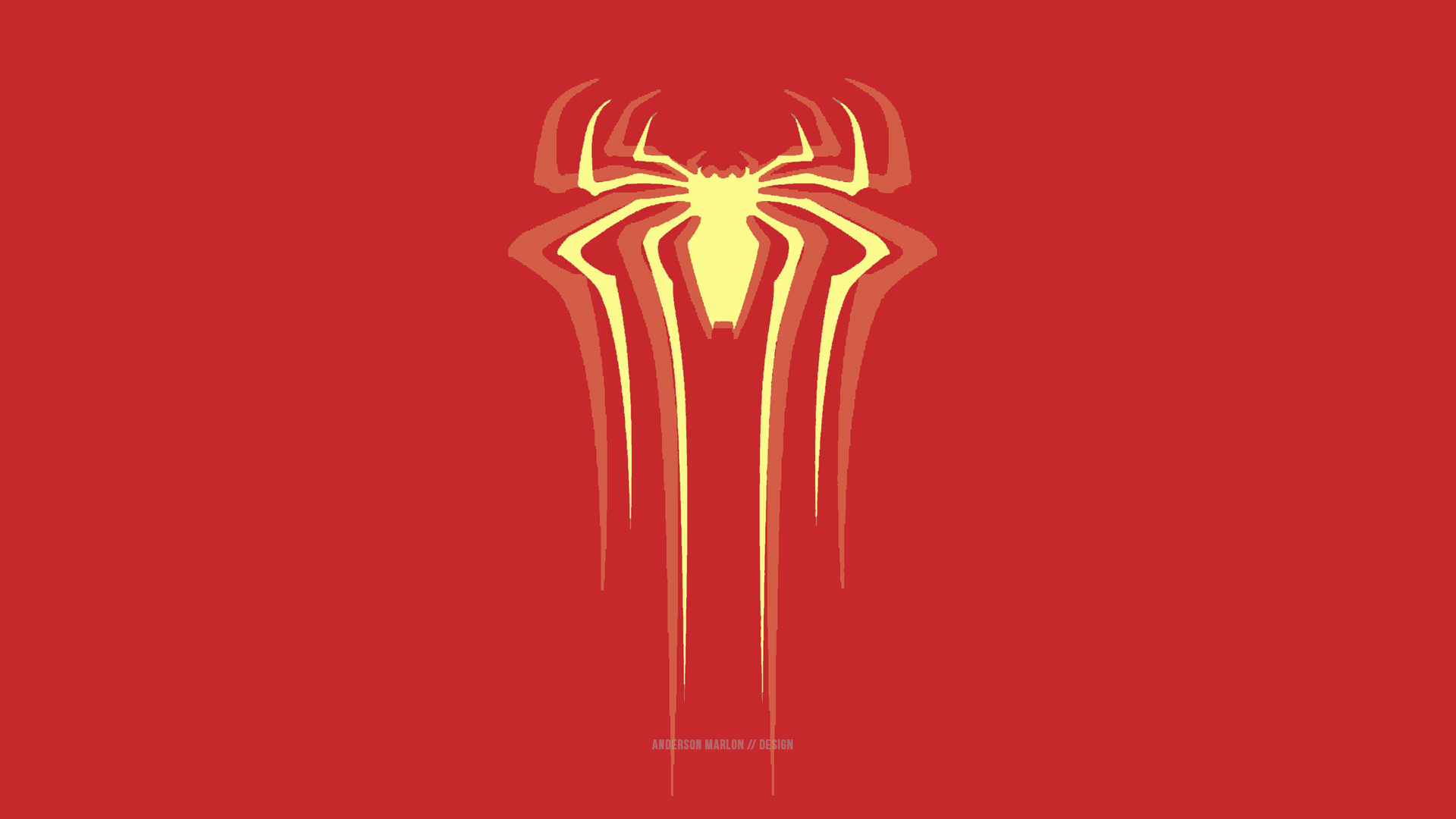 General 1920x1080 Iron Spider Armor Iron Man red background simple background superhero