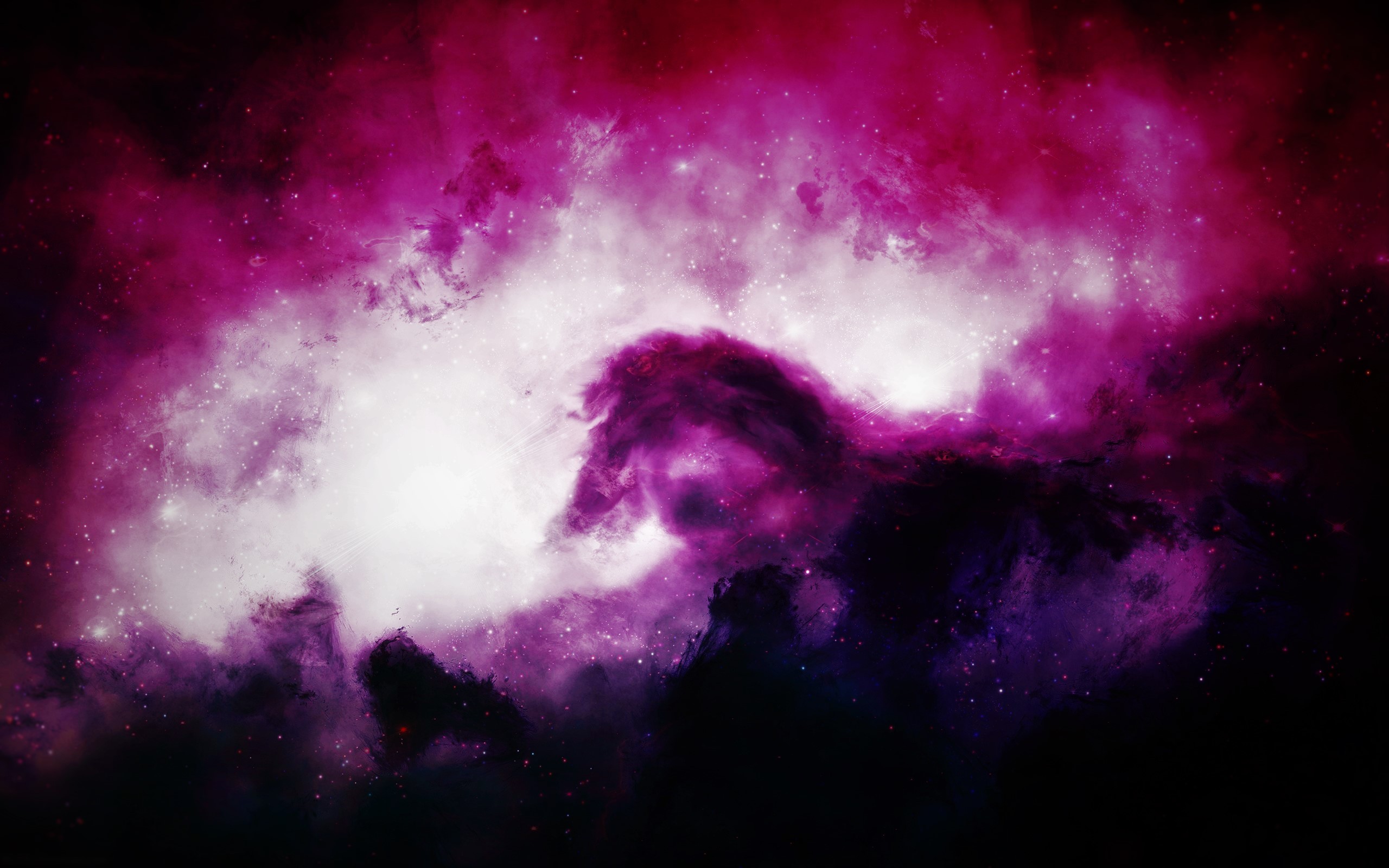 General 2560x1600 galaxy pink purple black dark stars space space art digital art