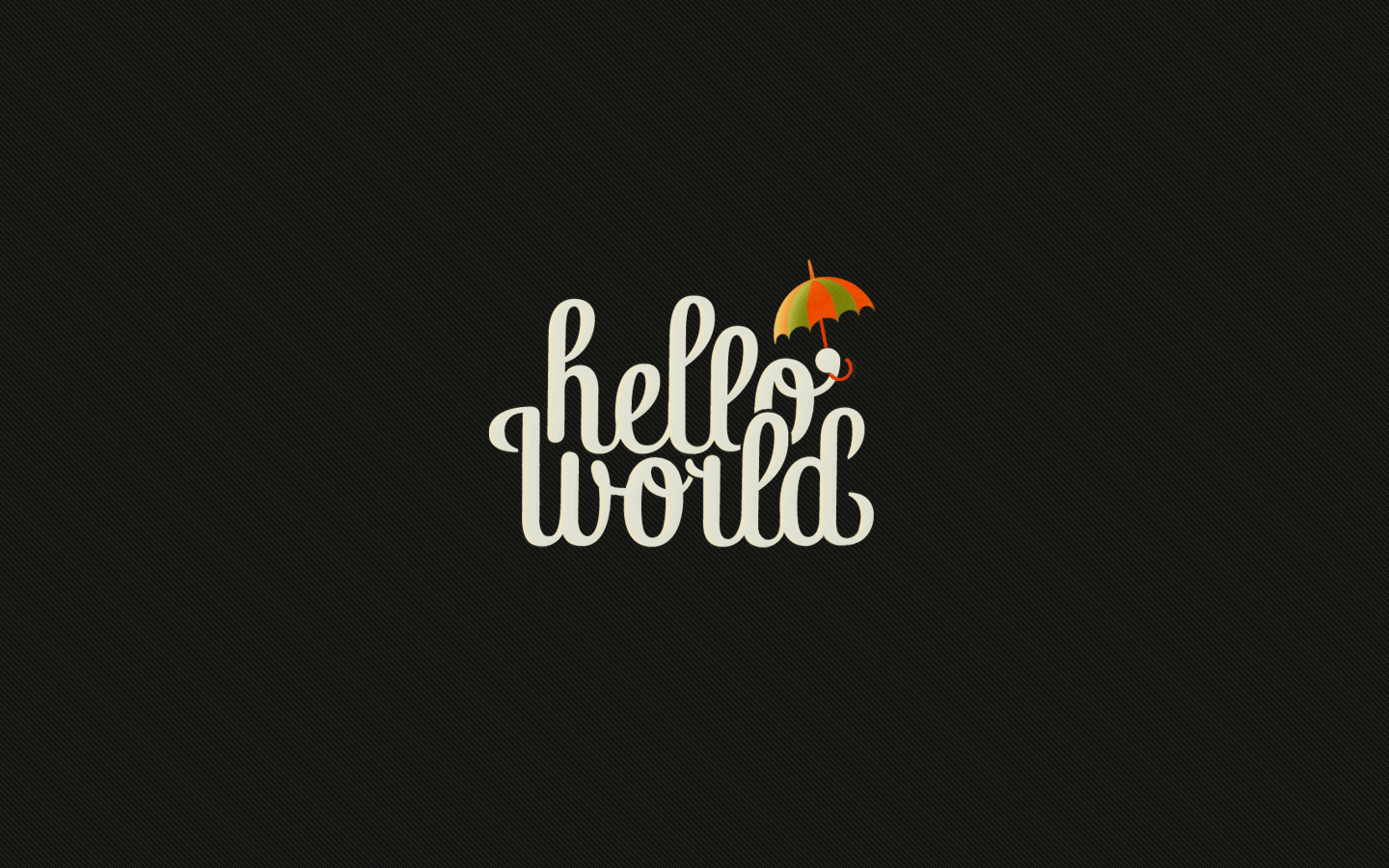 General 1440x900 Hello World typography texture black background umbrella