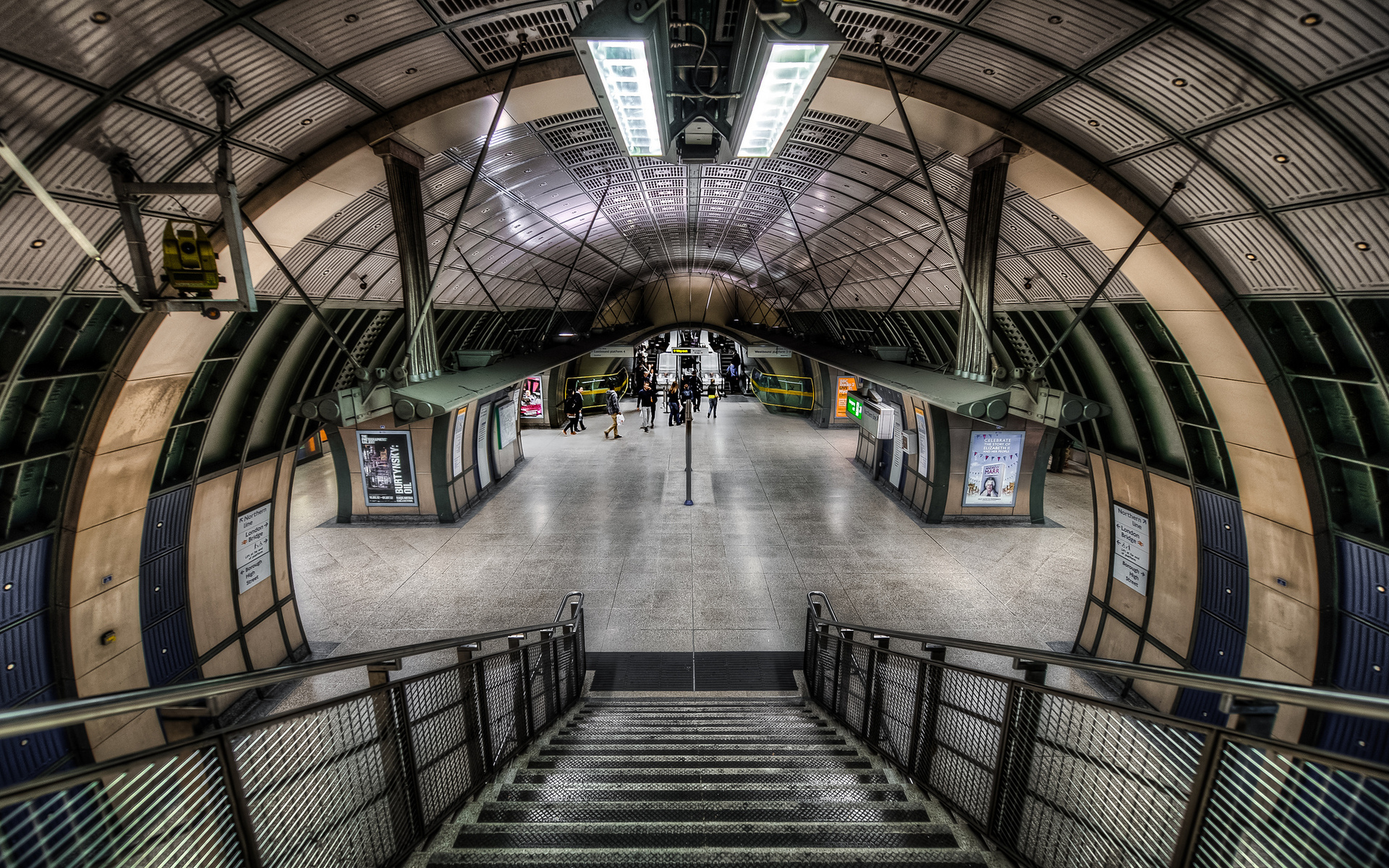 General 1920x1200 England London underground train station interior photo manipulation subway