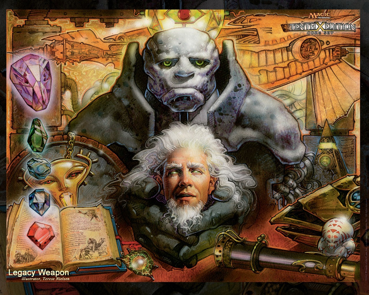 General 1280x1024 Magic: The Gathering gamer fantasy art gems green eyes people