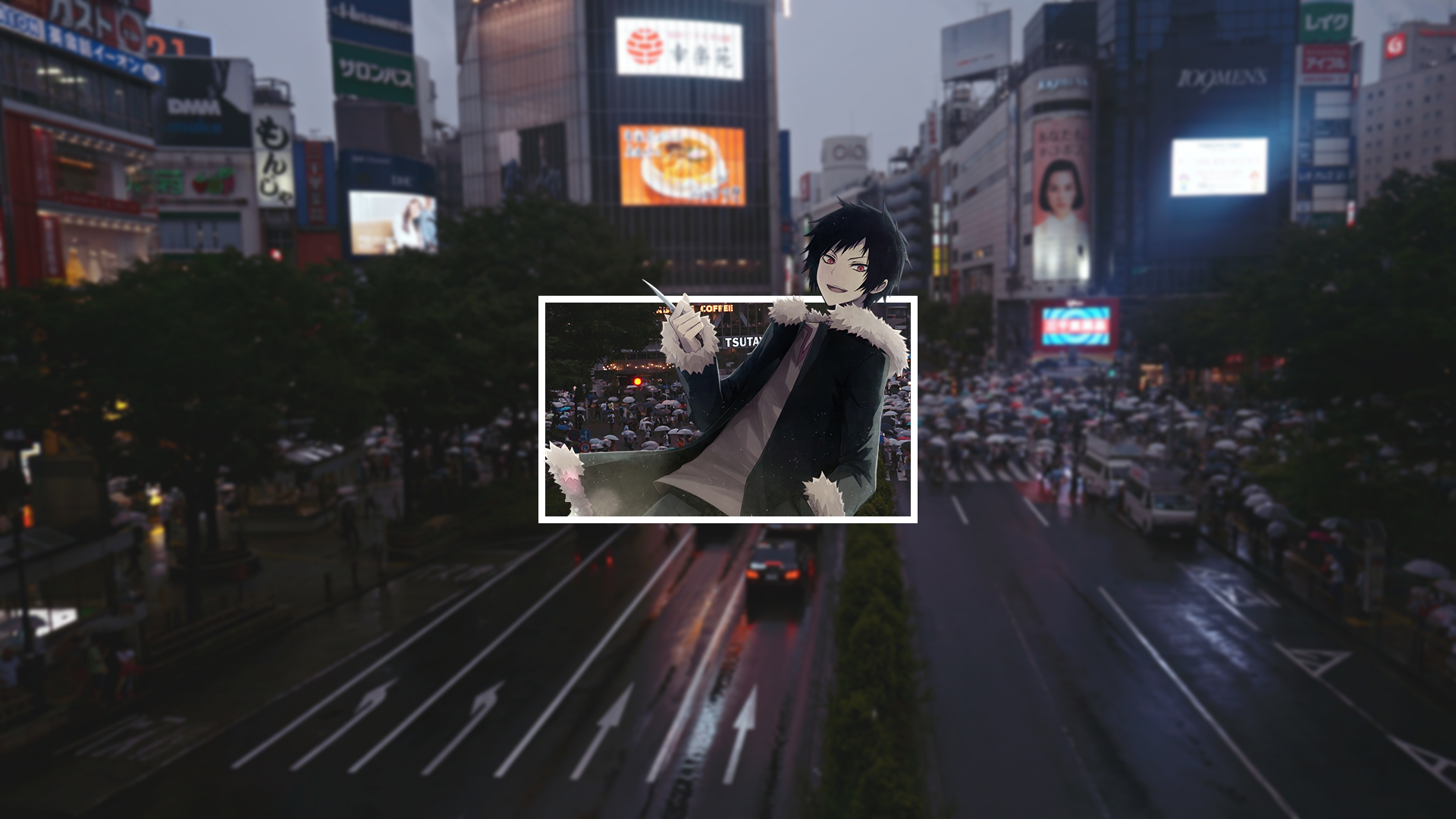 Anime 1920x1080 anime blurred urban Orihara Izaya