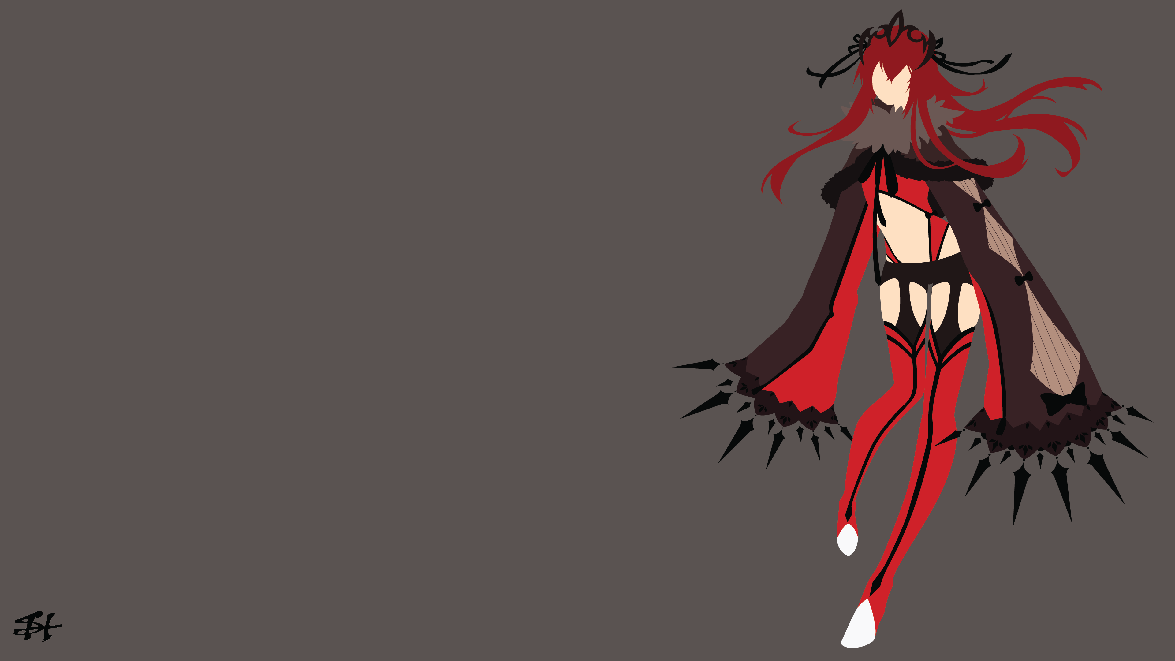 Anime 3840x2160 minimalism crossover anime girls lingerie garter belt redhead simple background anime slezzy7 Yveltal