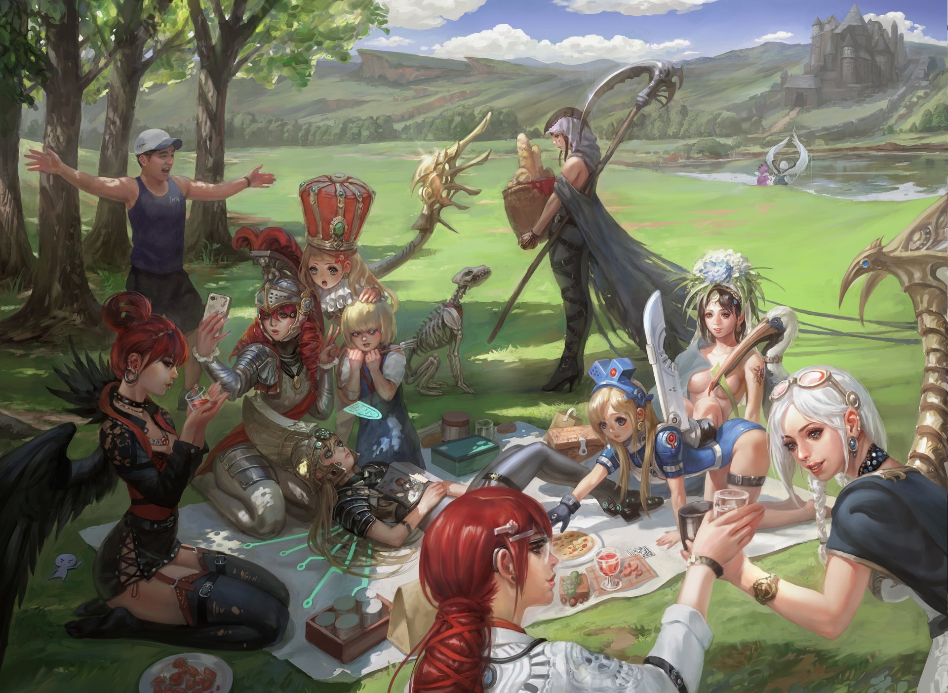 General 1920x1403 fantasy art warrior picnic