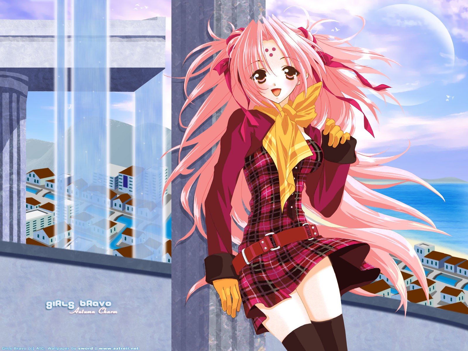 Anime 1600x1200 anime girls Girls Bravo anime pink hair long hair open mouth dress