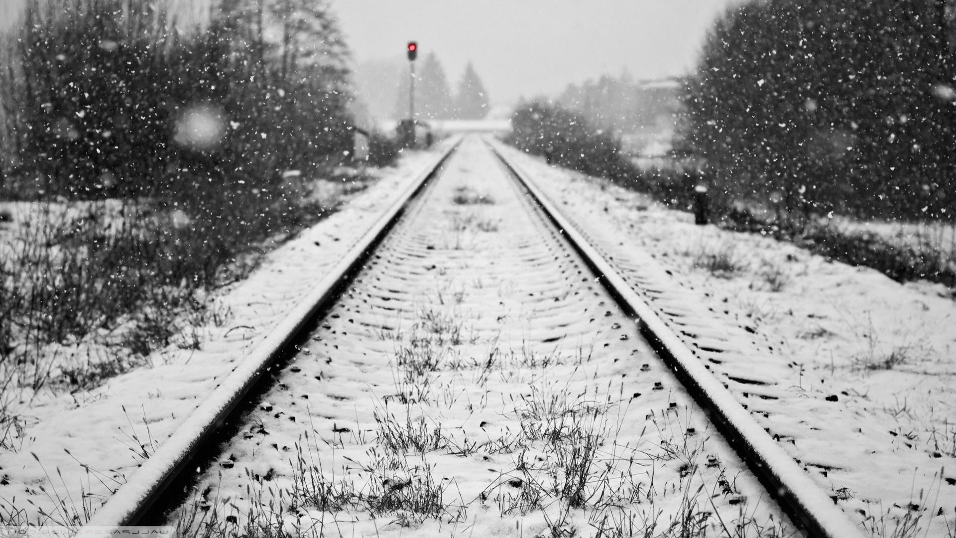 General 1920x1080 railway snow winter snowing overcast cold outdoors