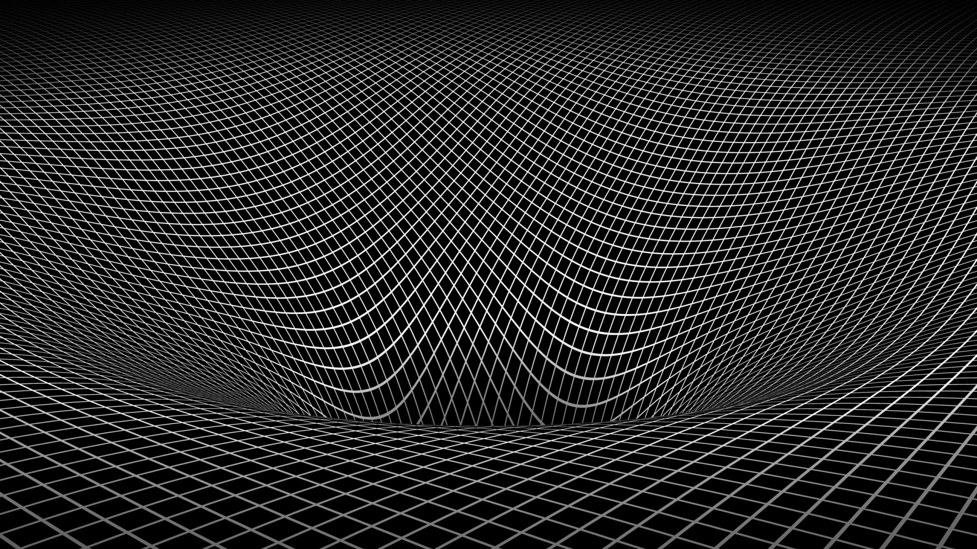 General 1920x1080 digital art hole monochrome CGI abstract Gravity grid