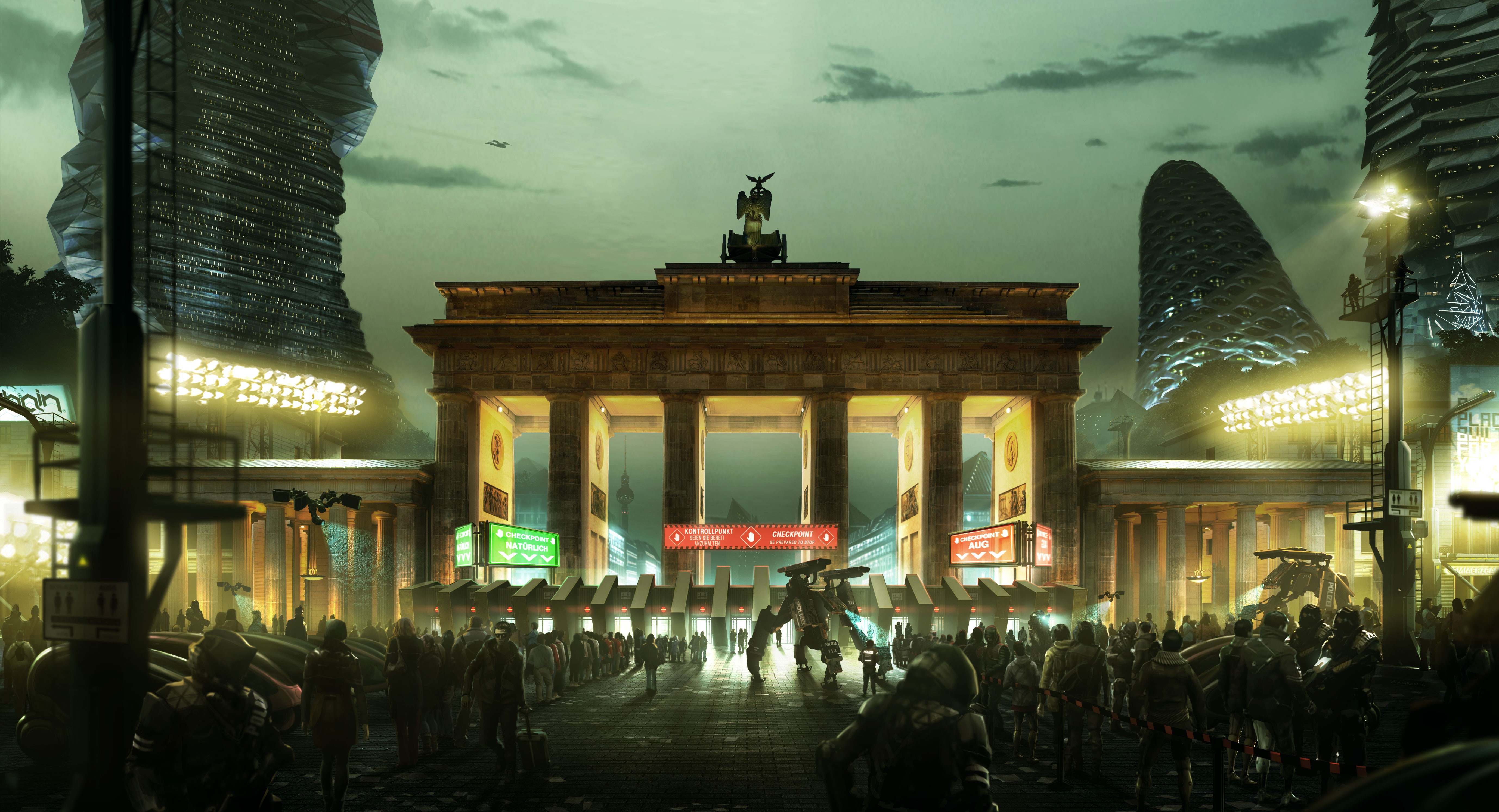 General 5512x2988 Deus Ex: Mankind Divided video games Brandenburg Gate Deus Ex Berlin PC gaming Xbox science fiction video game art