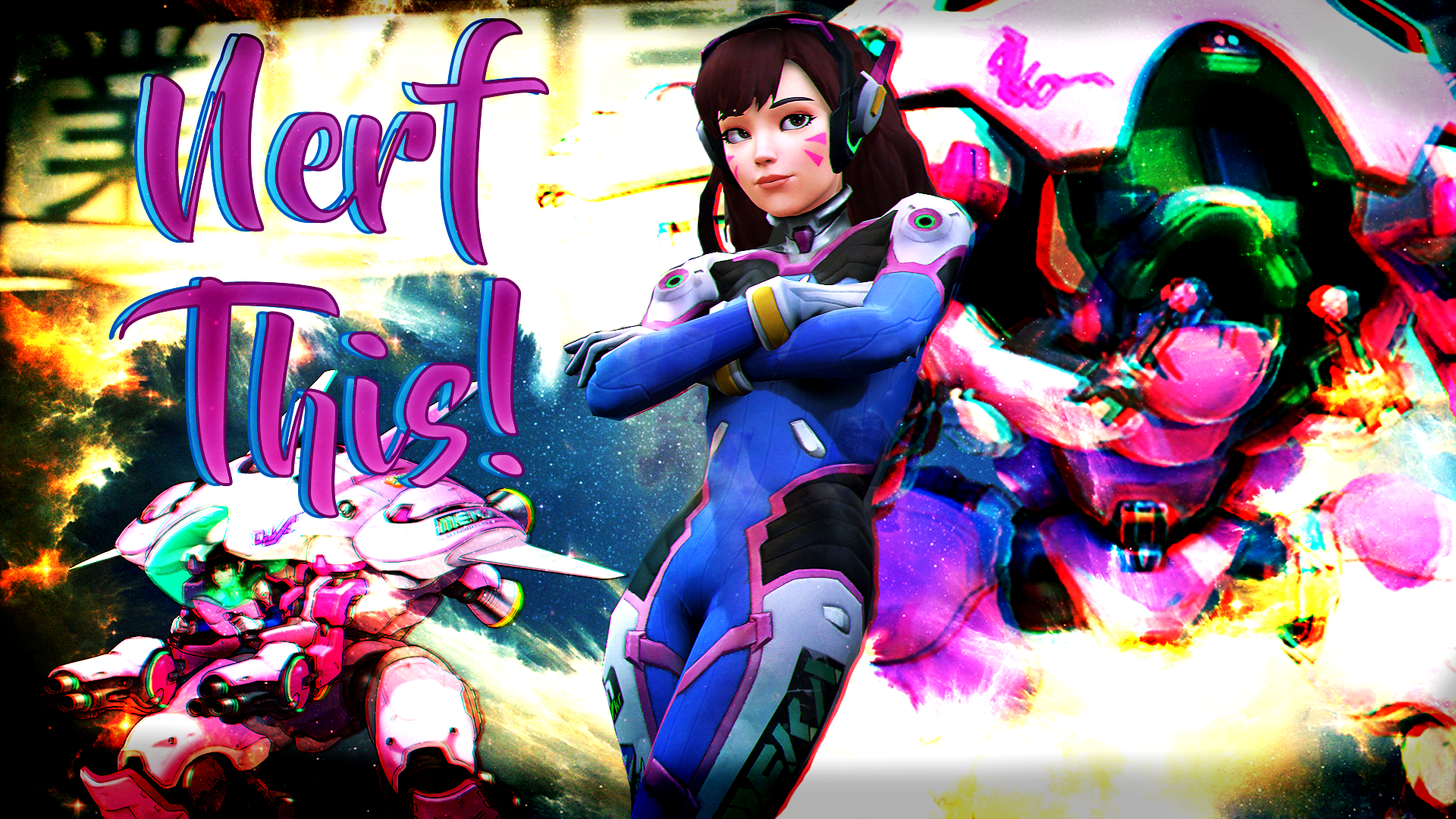 General 1920x1080 D.Va (Overwatch) Overwatch PC gaming anime girls anime arms crossed video game girls video game characters