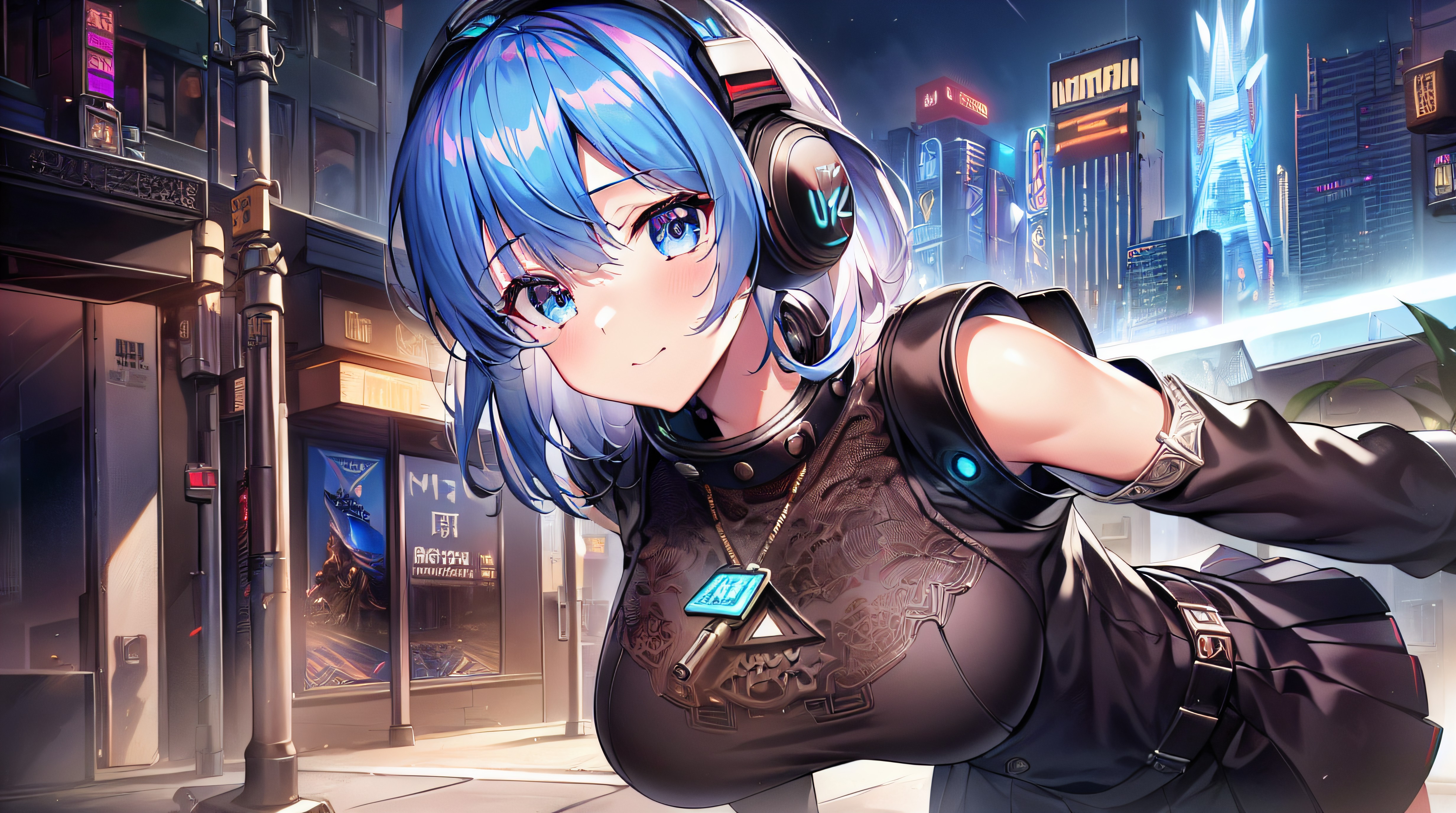cyberpunk city girl by Subaru_sama