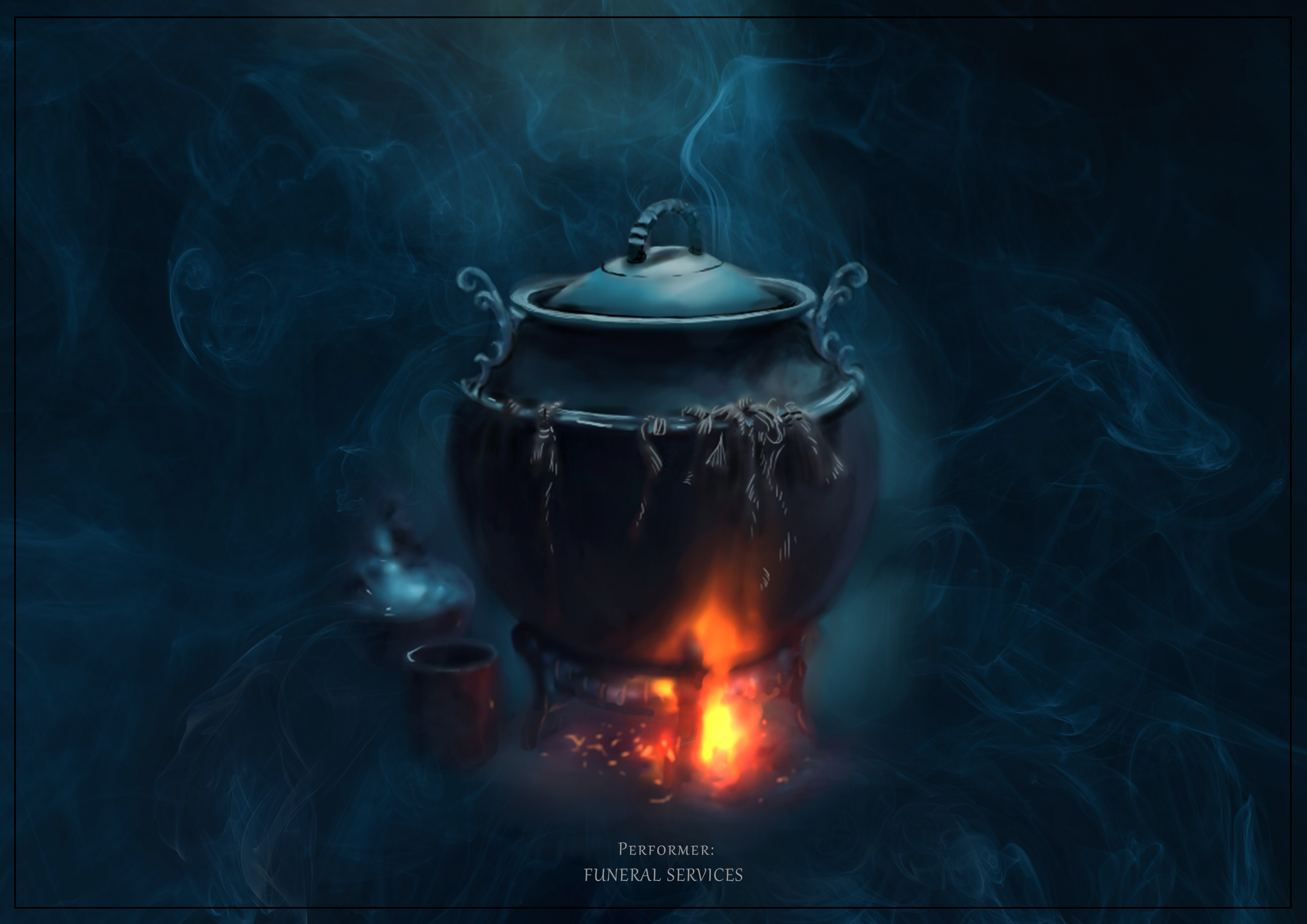 General 3508x2480 witch concept art fire simple background minimalism
