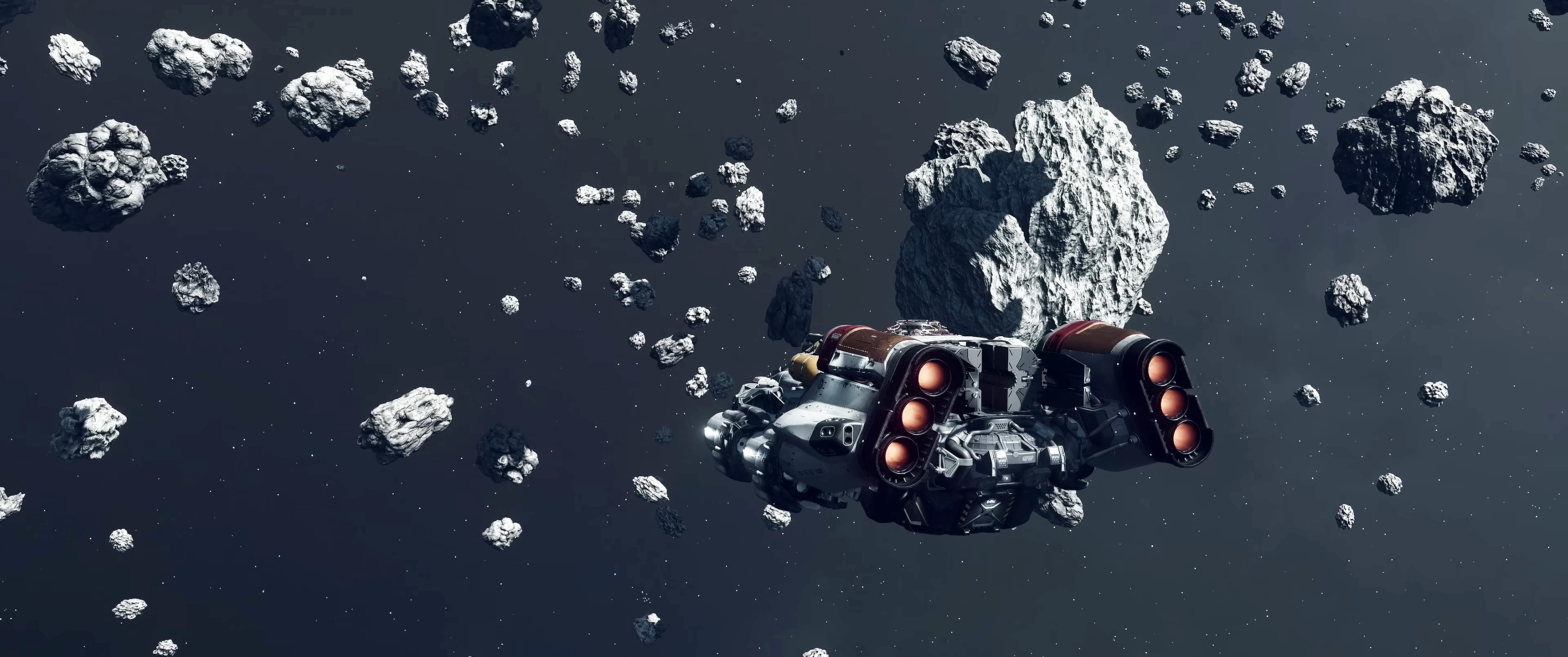 General 3440x1440 Starfield (video game) Bethesda Softworks space video games spaceship asteroid stars CGI