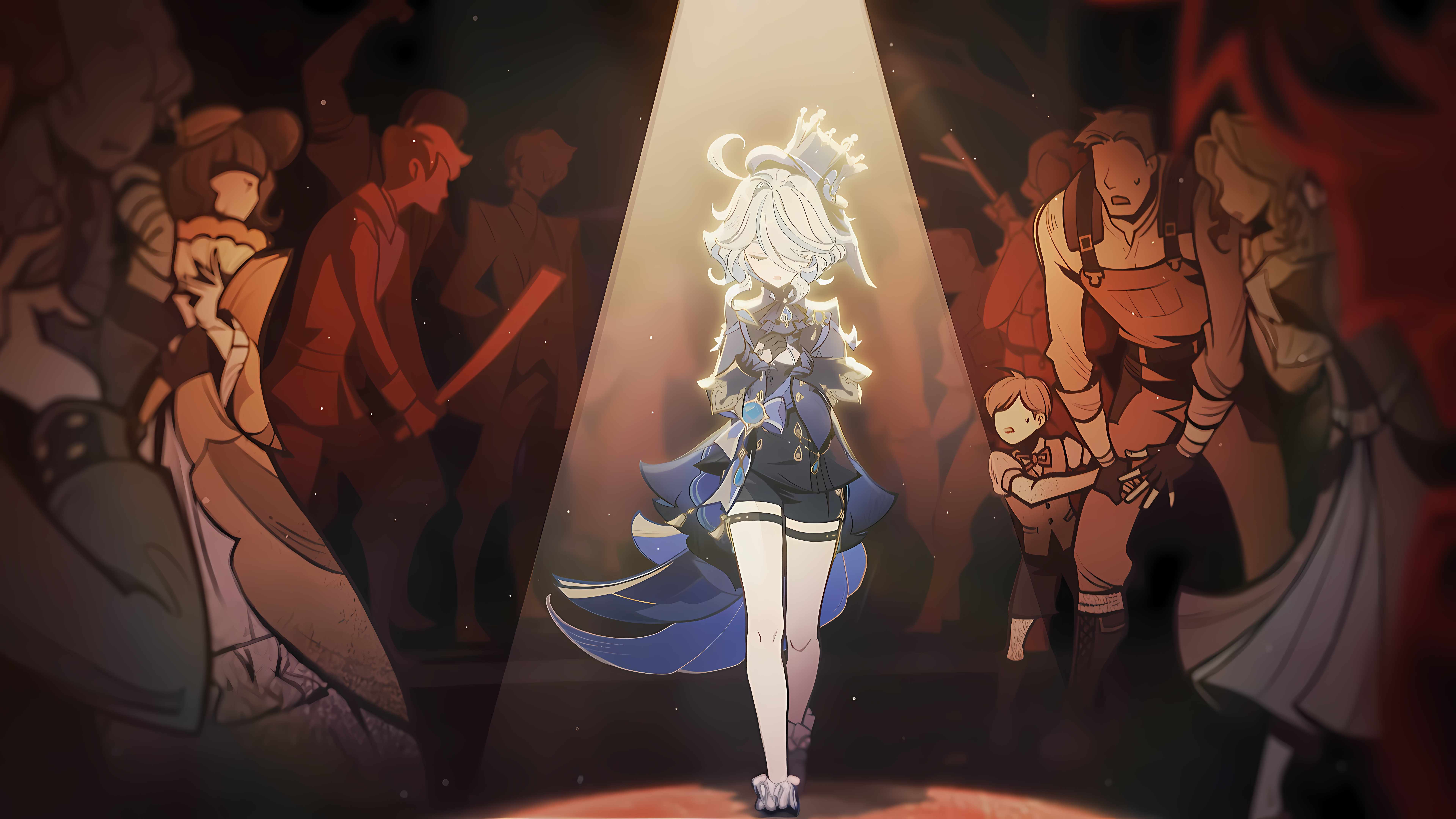 Anime 7680x4320 Furina (Genshin Impact) Genshin Impact anime girls blue dress