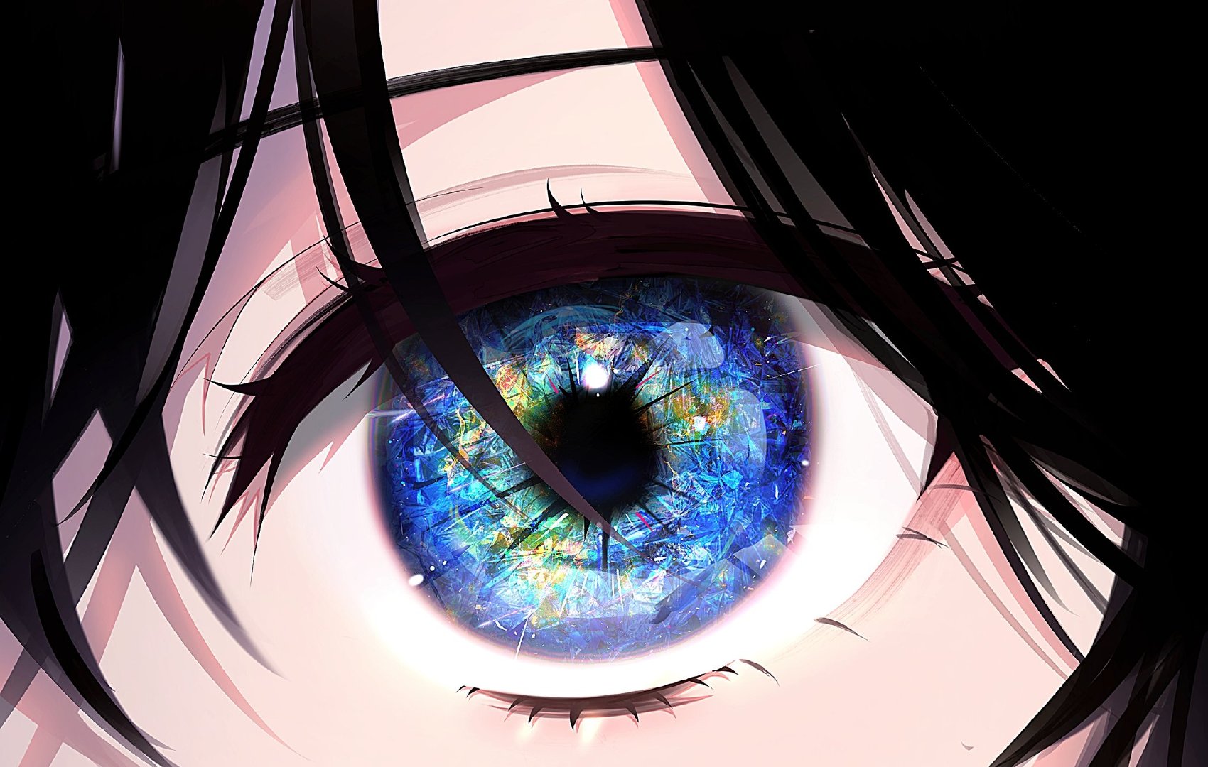 Anime 1700x1080 anime girls multi-colored eyes eyes