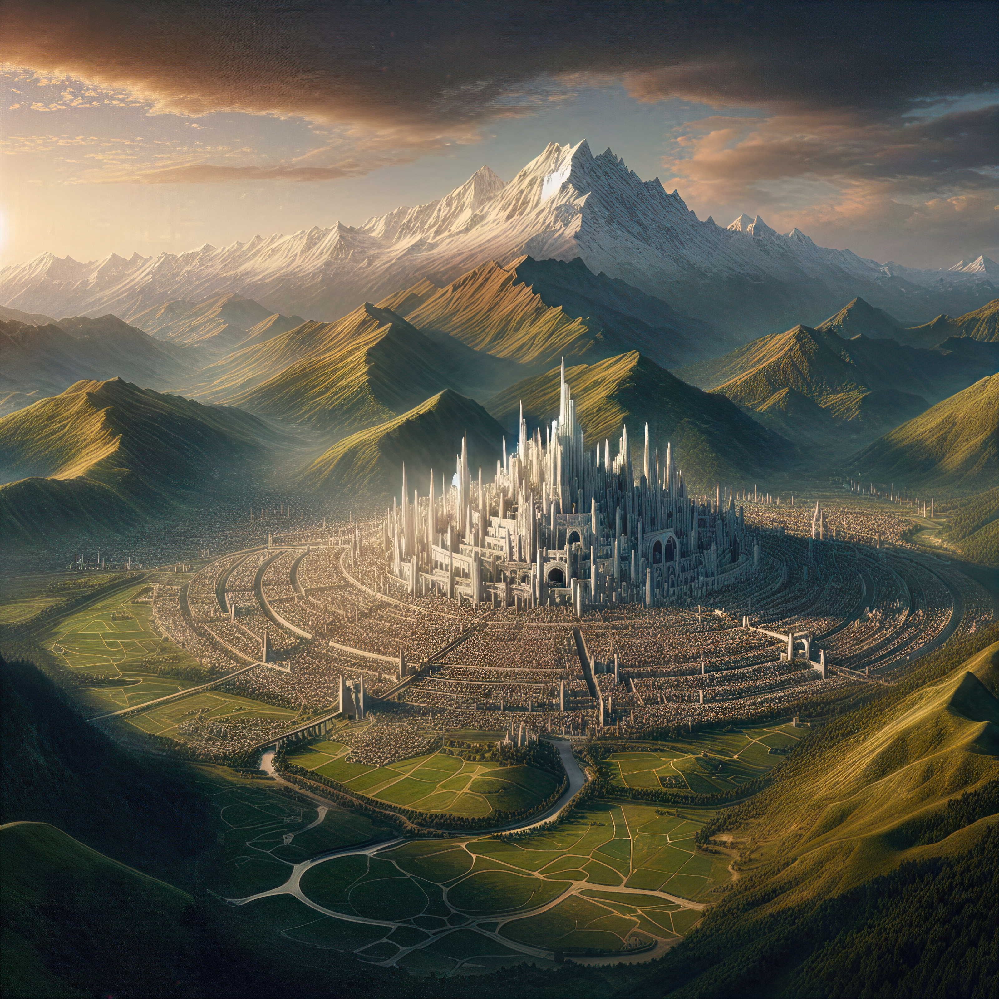 General 3200x3200 AI art fantasy art fantasy architecture The Lord of the Rings