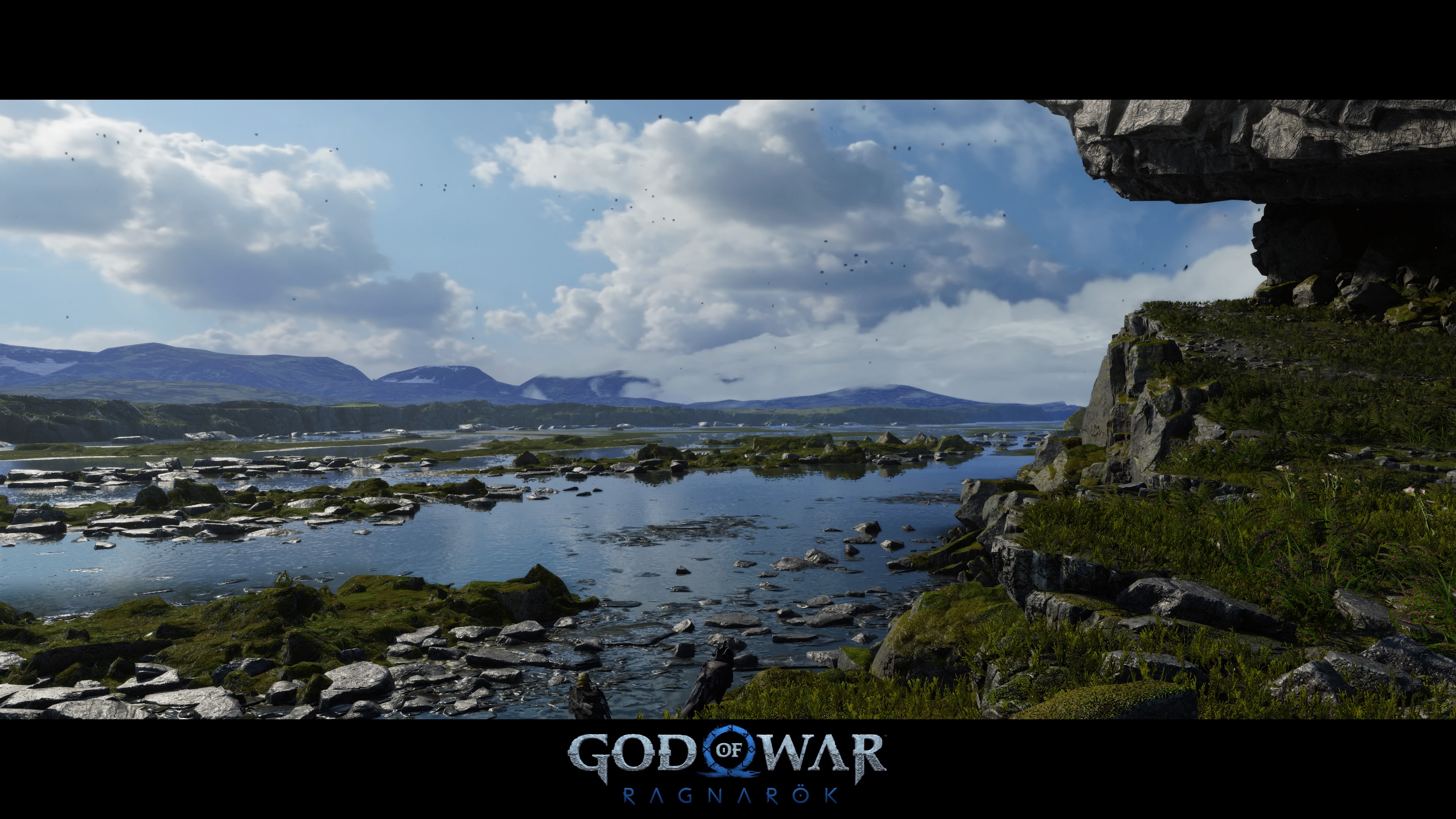 General 3840x2160 God of War Ragnarök Kratos video games Santa Monica Studio CGI video game art water sky clouds rocks screen shot