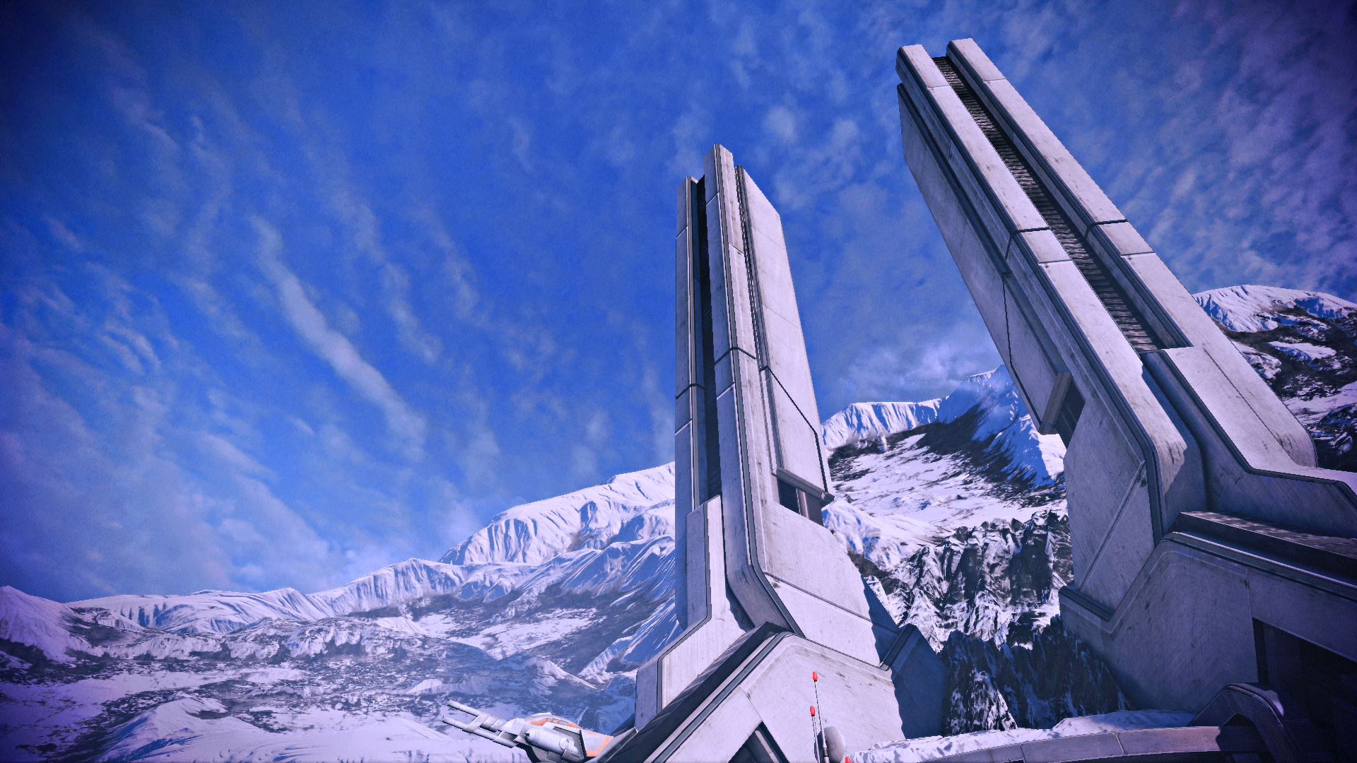 General 1920x1080 video games Mass Effect 3 Mass Effect: Legendary Edition sky clouds snow blue white Bioware video game art screen shot mountains CGI