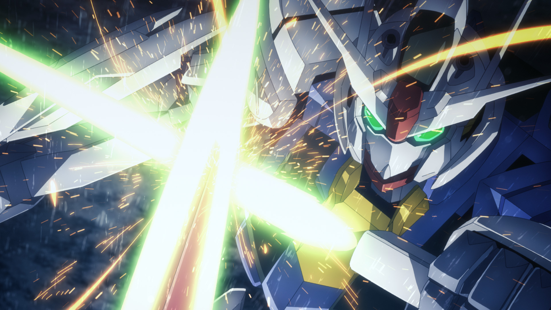 Anime 1920x1080 anime Anime screenshot Gundam mechs Mobile Suit Gundam THE WITCH FROM MERCURY Gundam Aerial artwork digital art