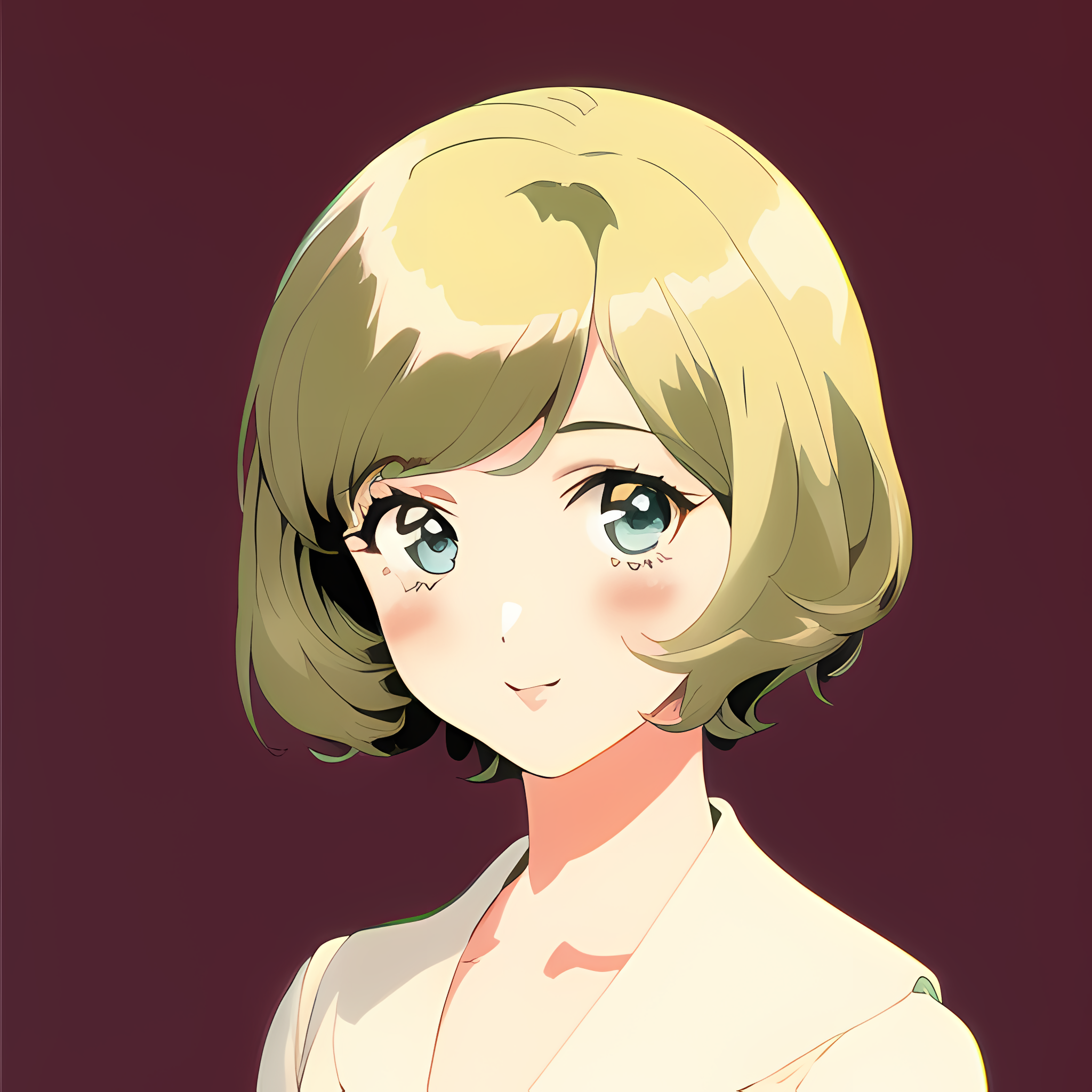 Anime 2048x2048 anime girls novel ai anime red background blonde portrait