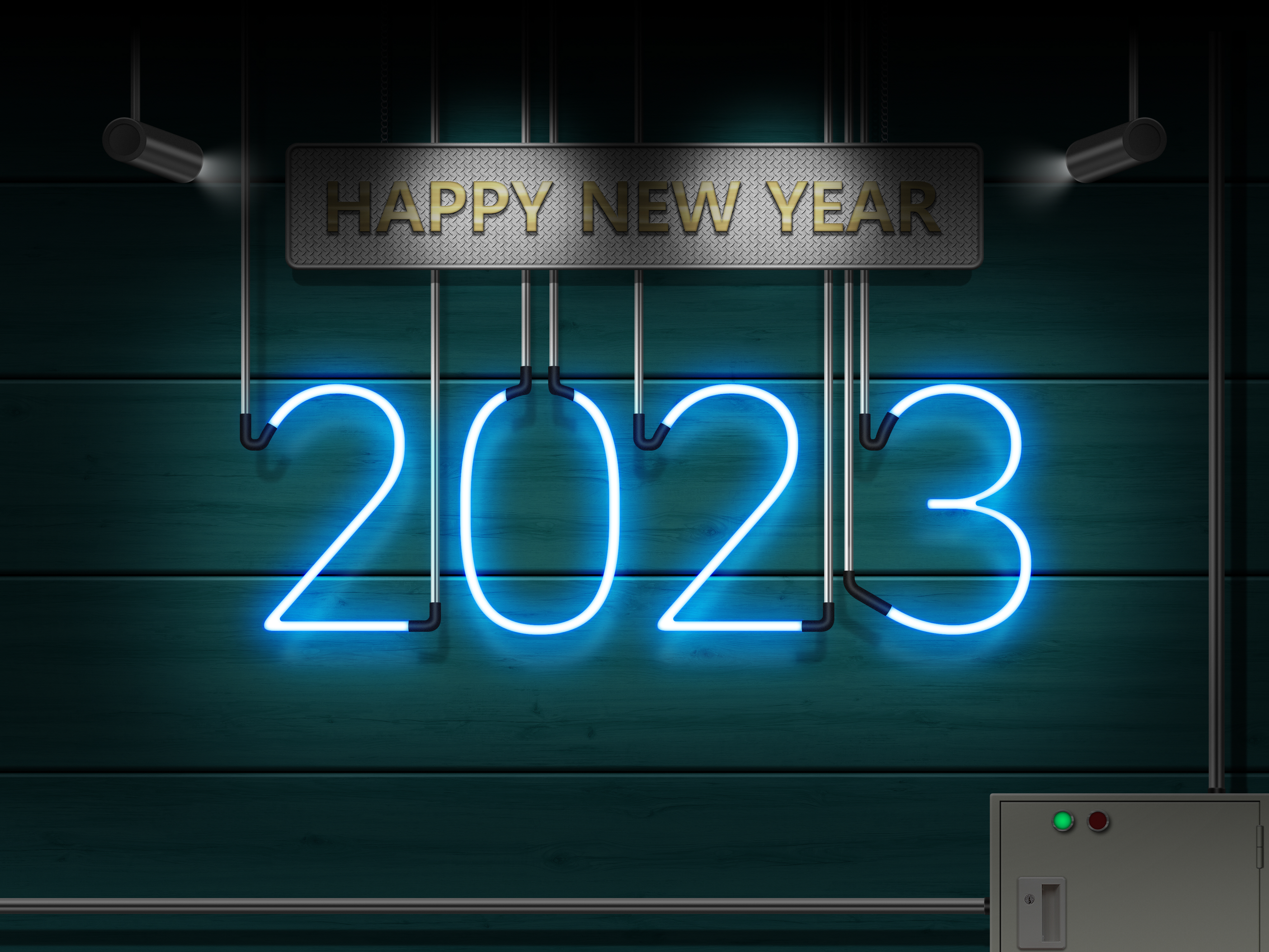 General 4000x3000 New Year 2023 (year) neon sign neon holiday digital art